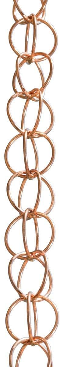 Monarch Rain Chains Pure Copper Ring Rain Chain Replacement Downspouts for Gutters