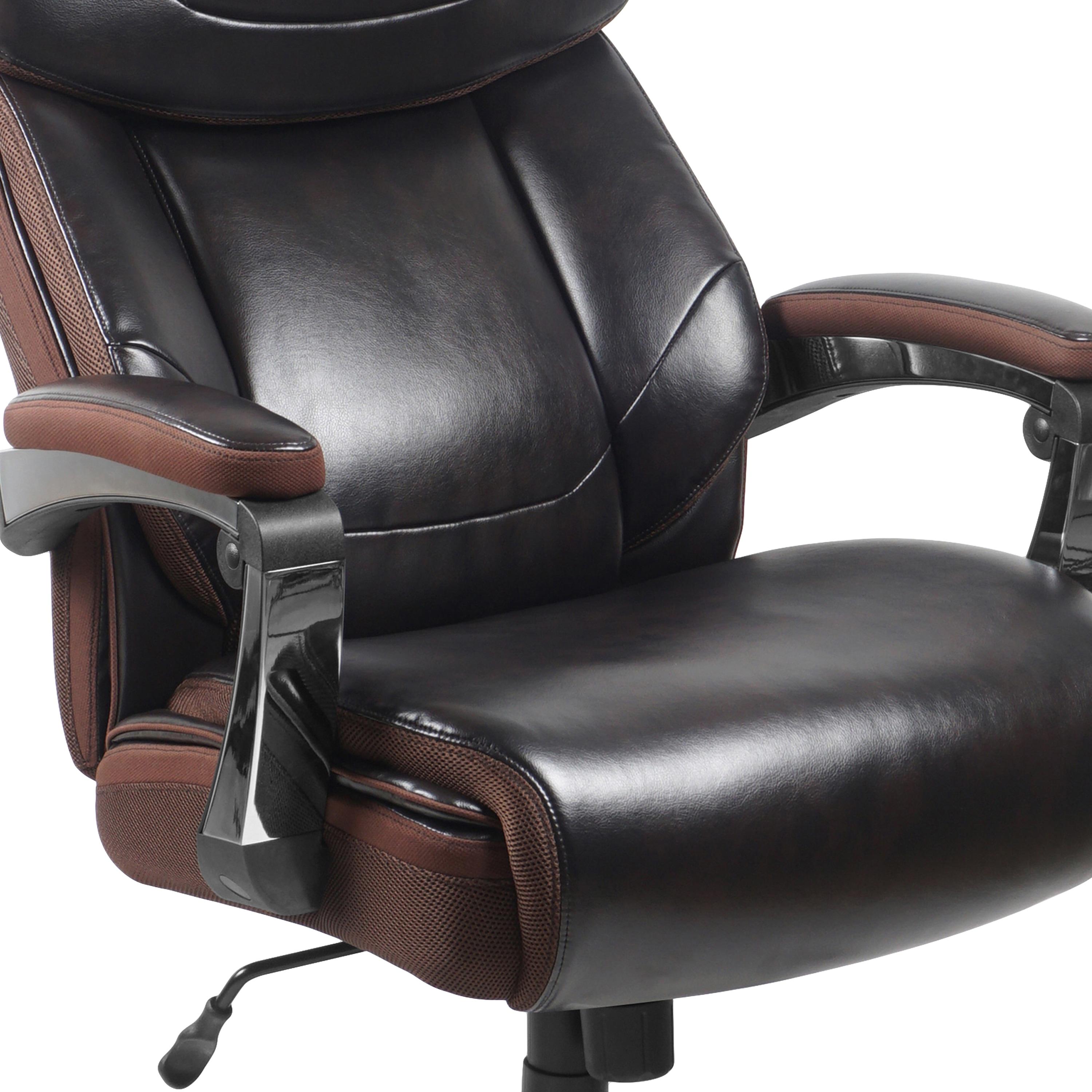 Flash Furniture Esmeralda Big & Tall LeatherSoft Ergonomic Office Chair with Headrest and Armrests