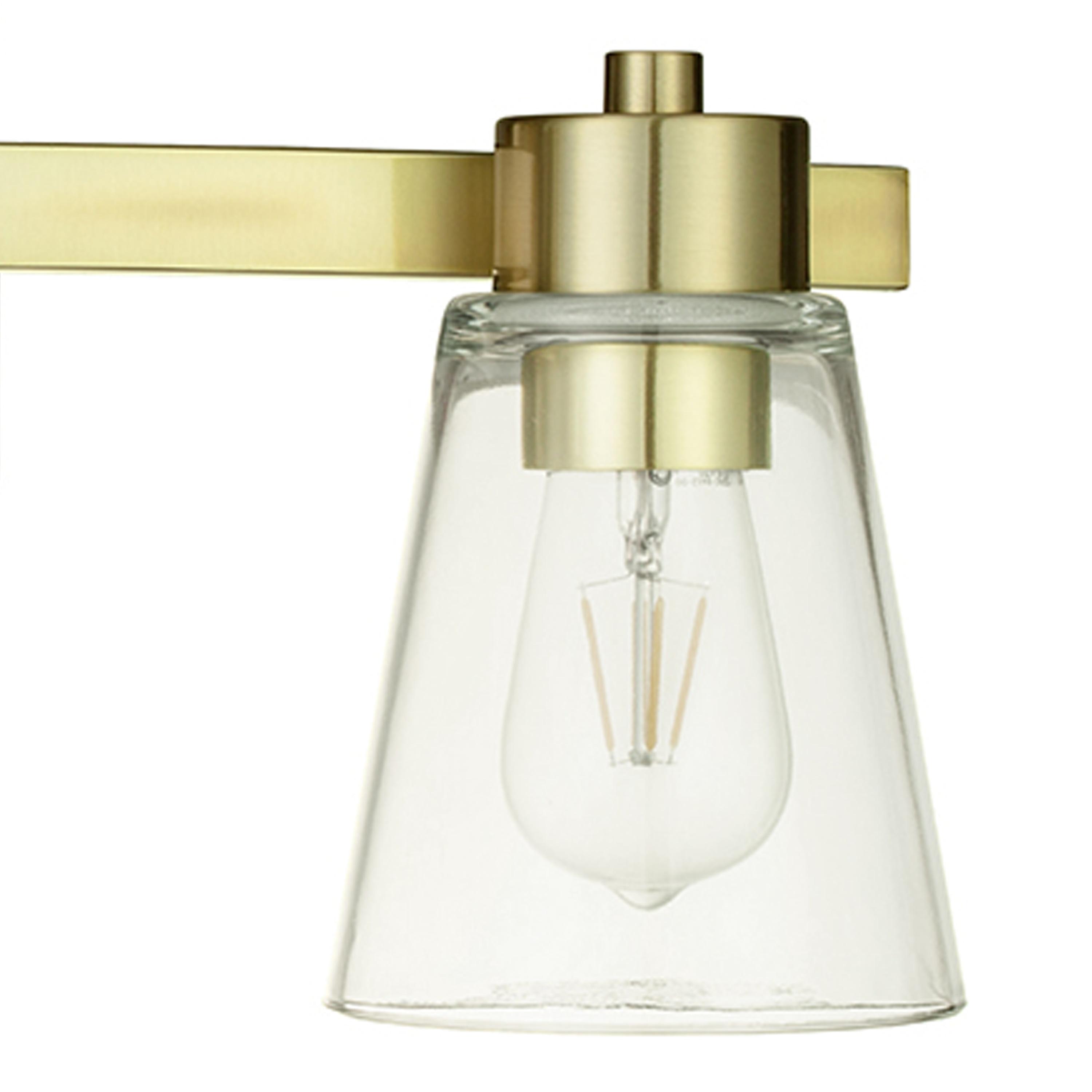 Prominence Home Fairendale 3-Light Soft Gold Bathroom Vanity Light with Clear Glass Shade
