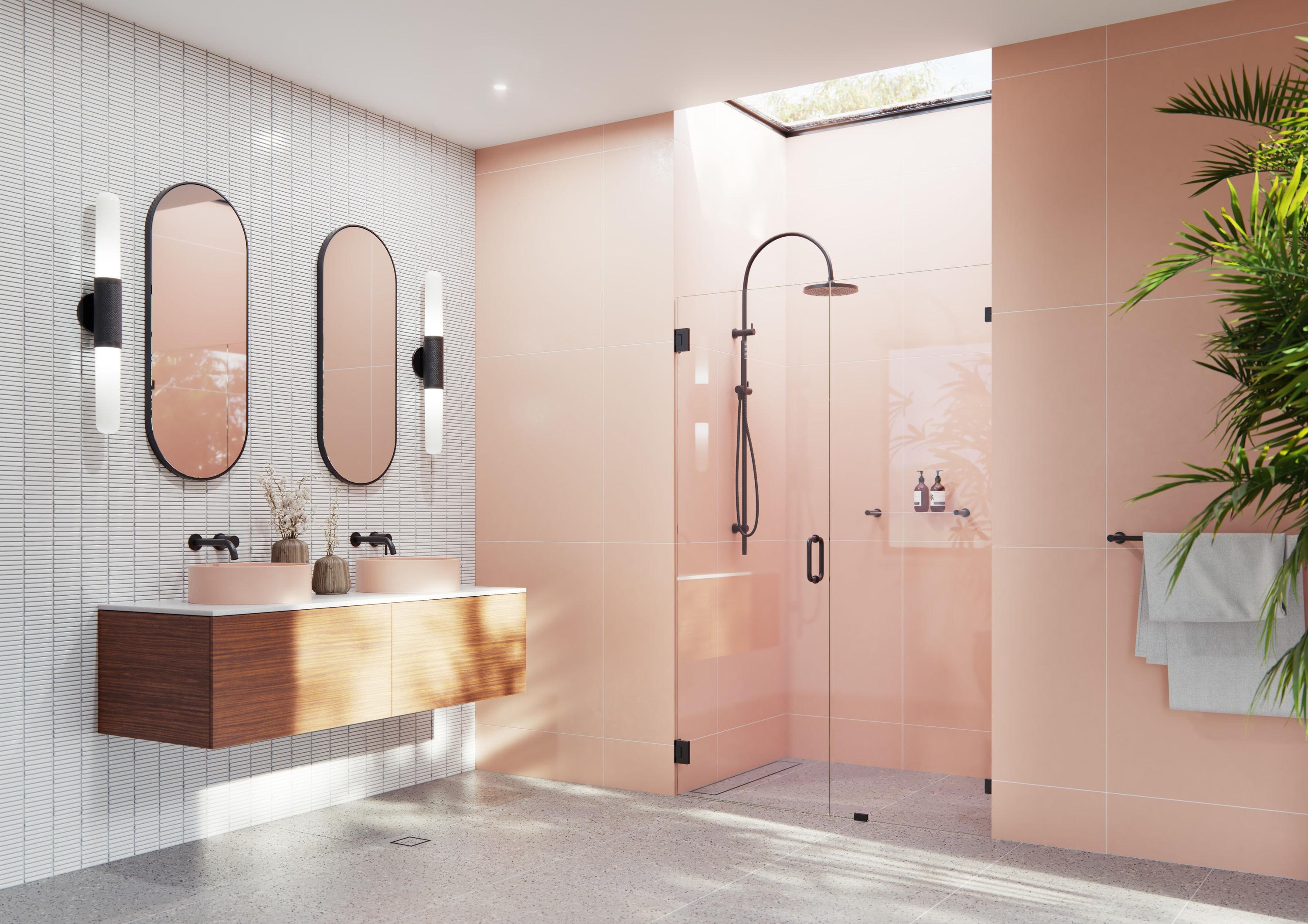 Illume 46 in. x 78 in. Fully Frameless Wall Hinge Shower Door