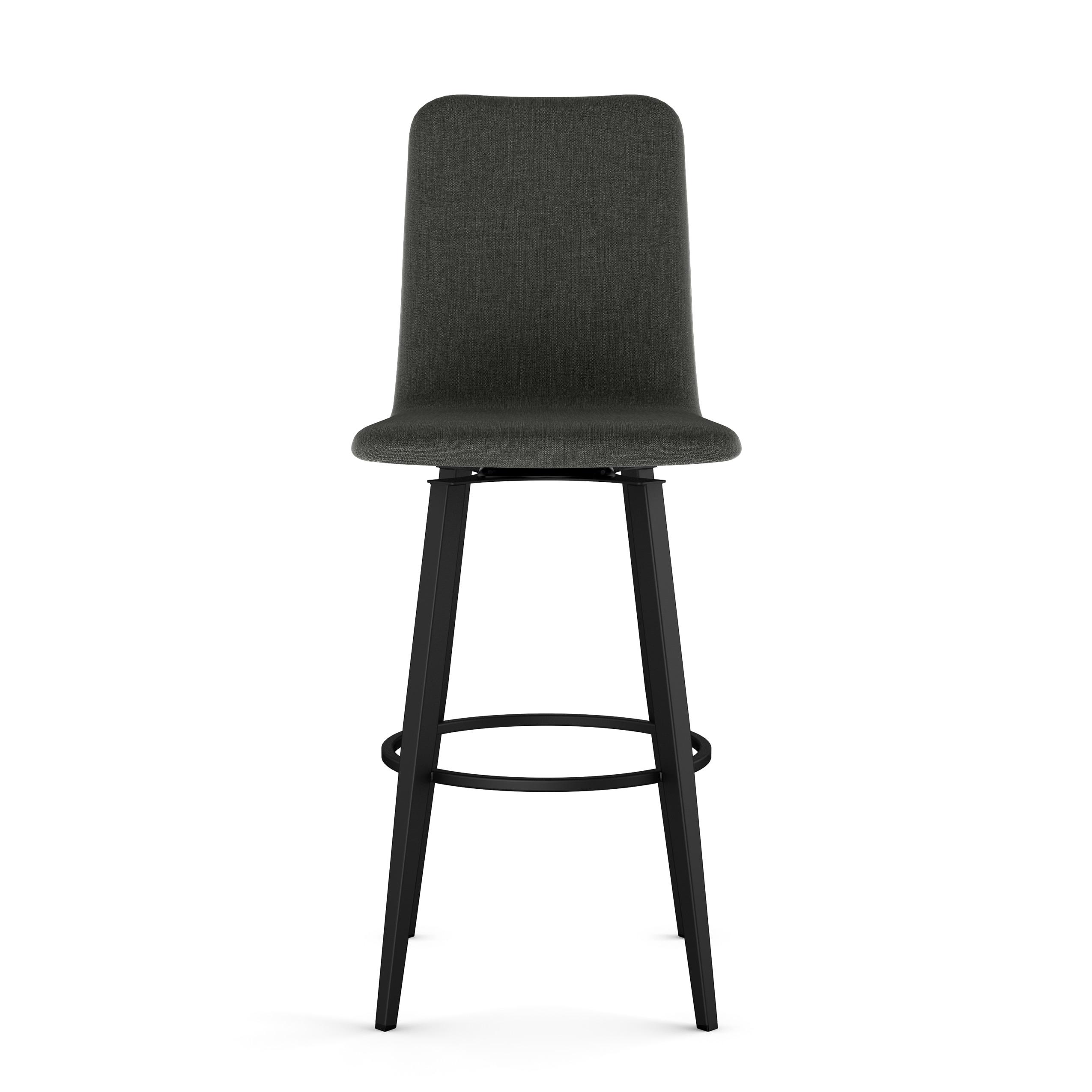 Watson 26" Charcoal Grey Polyester Swivel Counter Stool with Black Metal Frame