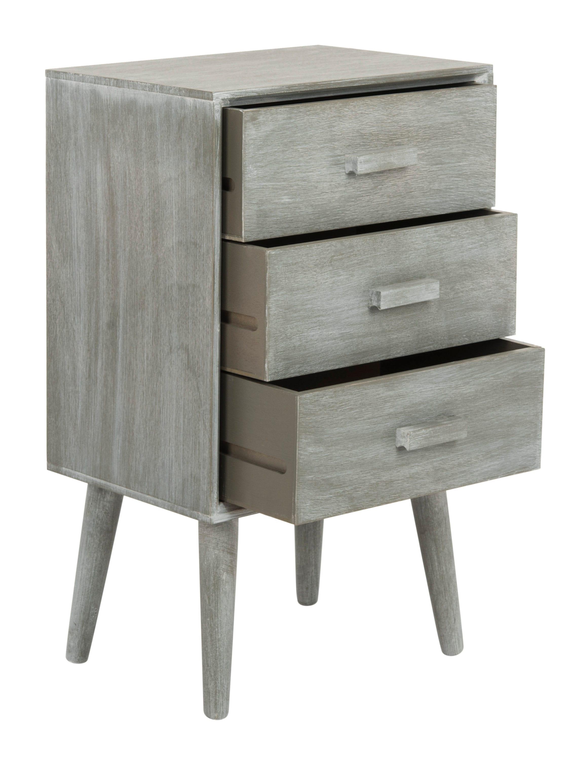 Pomona 3 Drawer Accent Table - Slate Grey - Safavieh.