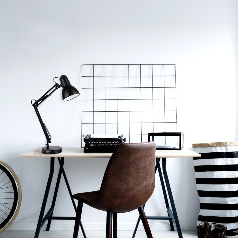 Globe Electric 28" Contemporary Heavy Base Architect Black Swing Arm Desk Lamp, 5698601