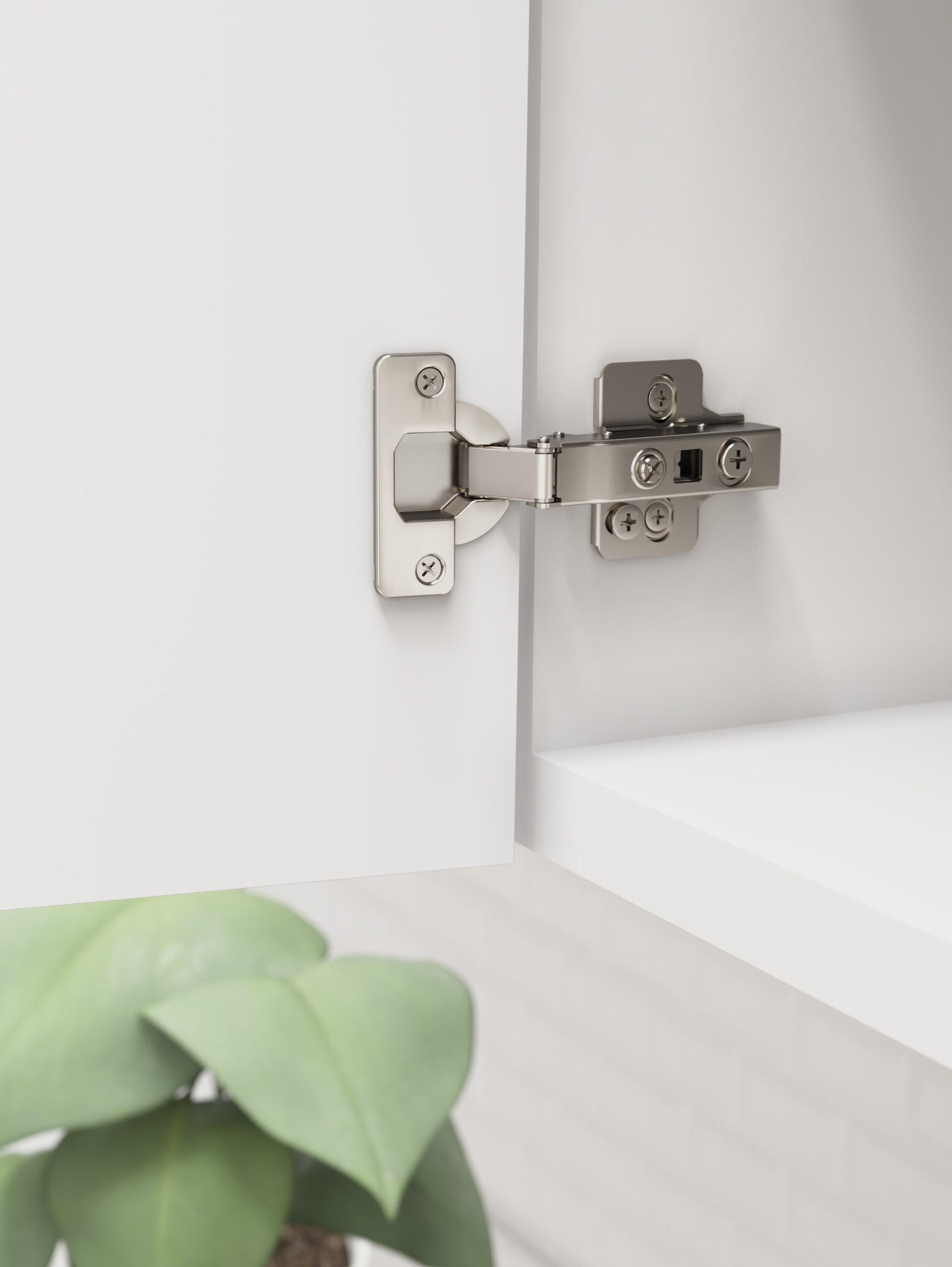 Nickel Full Overlay Frameless Self-Closing Cabinet Hinge