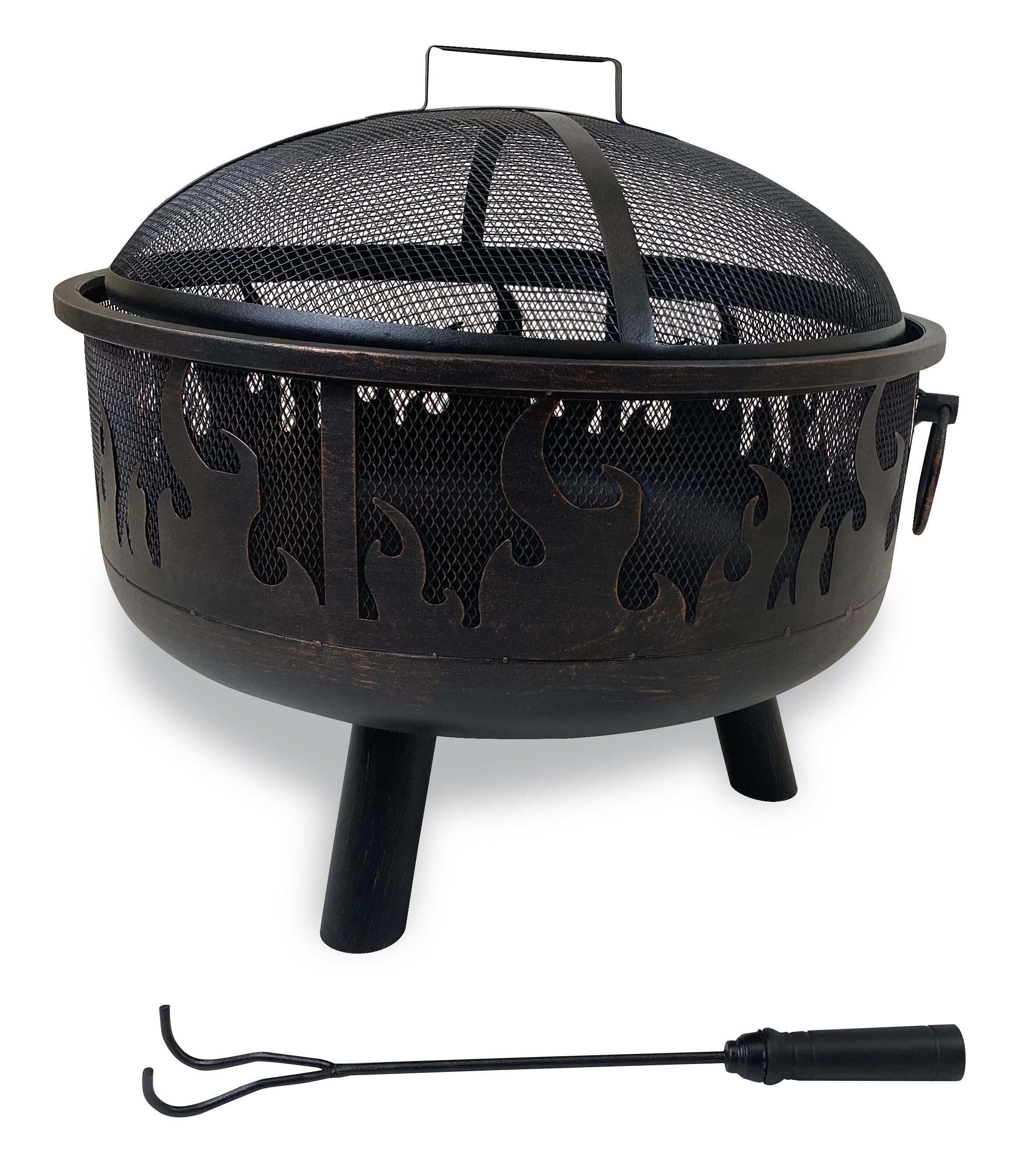 Joy by Endless Summer, 24" Round Wood Burning Fire Pit with Flame Design