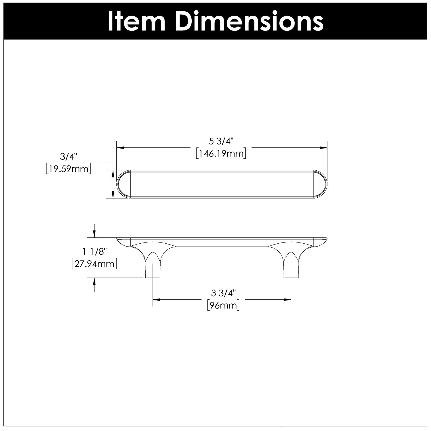 Maven Kitchen Cabinet Handles, Solid Core Drawer Pulls for Cabinet Doors, 3-3/4" (96mm)