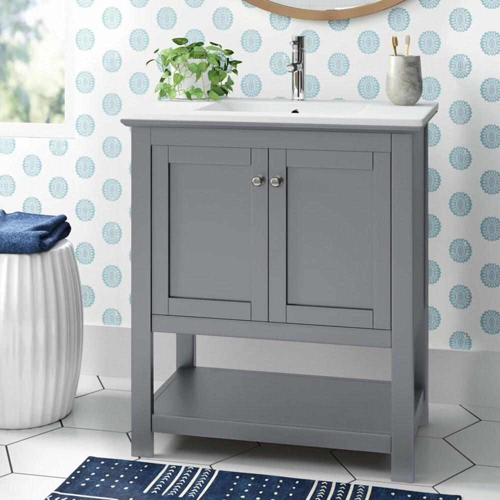 Fresca Manchester 30" Freestanding Single Sink Bathroom Vanity with Integrated Sink (Faucet Not Included)