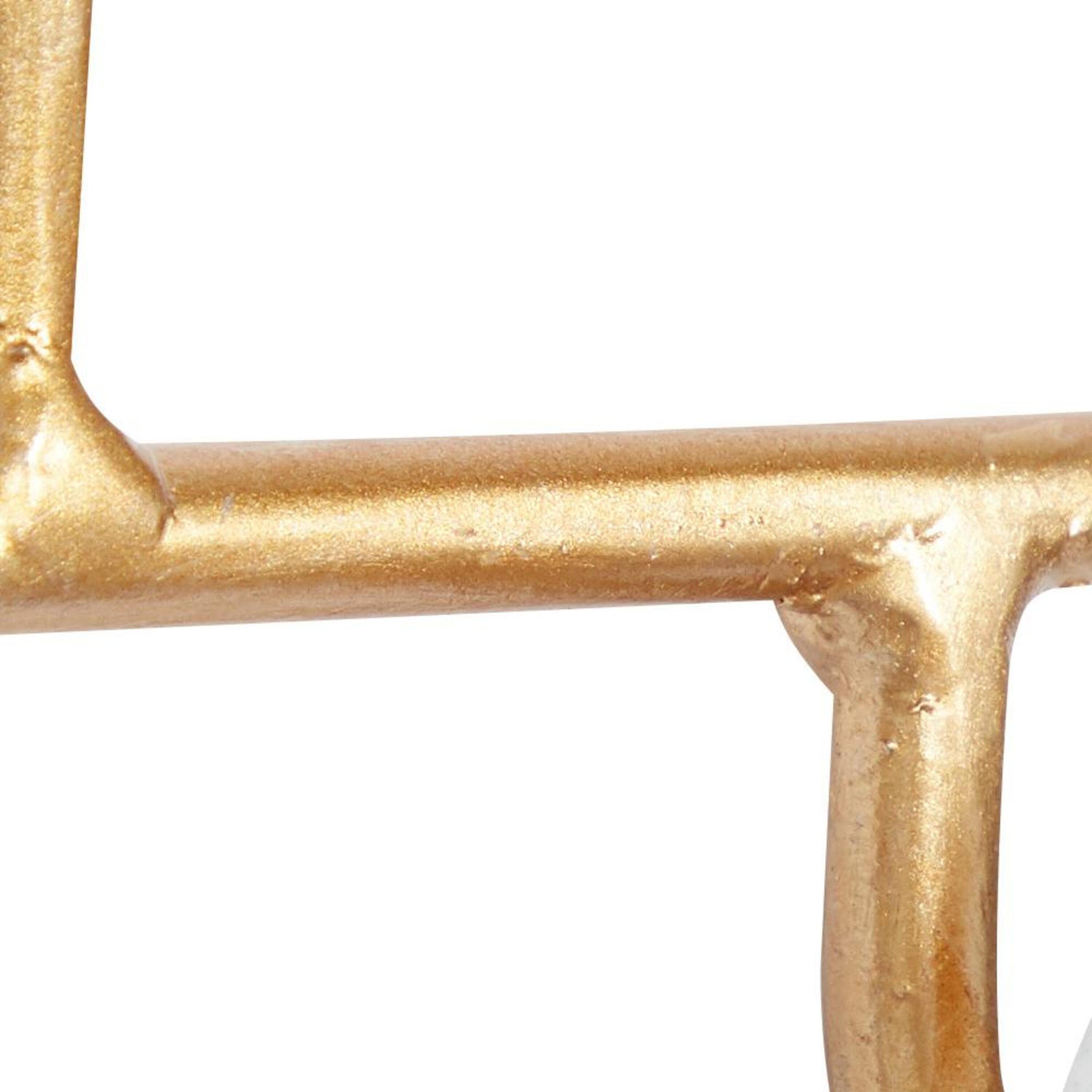 DecMode 24" x 7" Gold Wooden 6 Hangers Wall Hook, 1-Piece