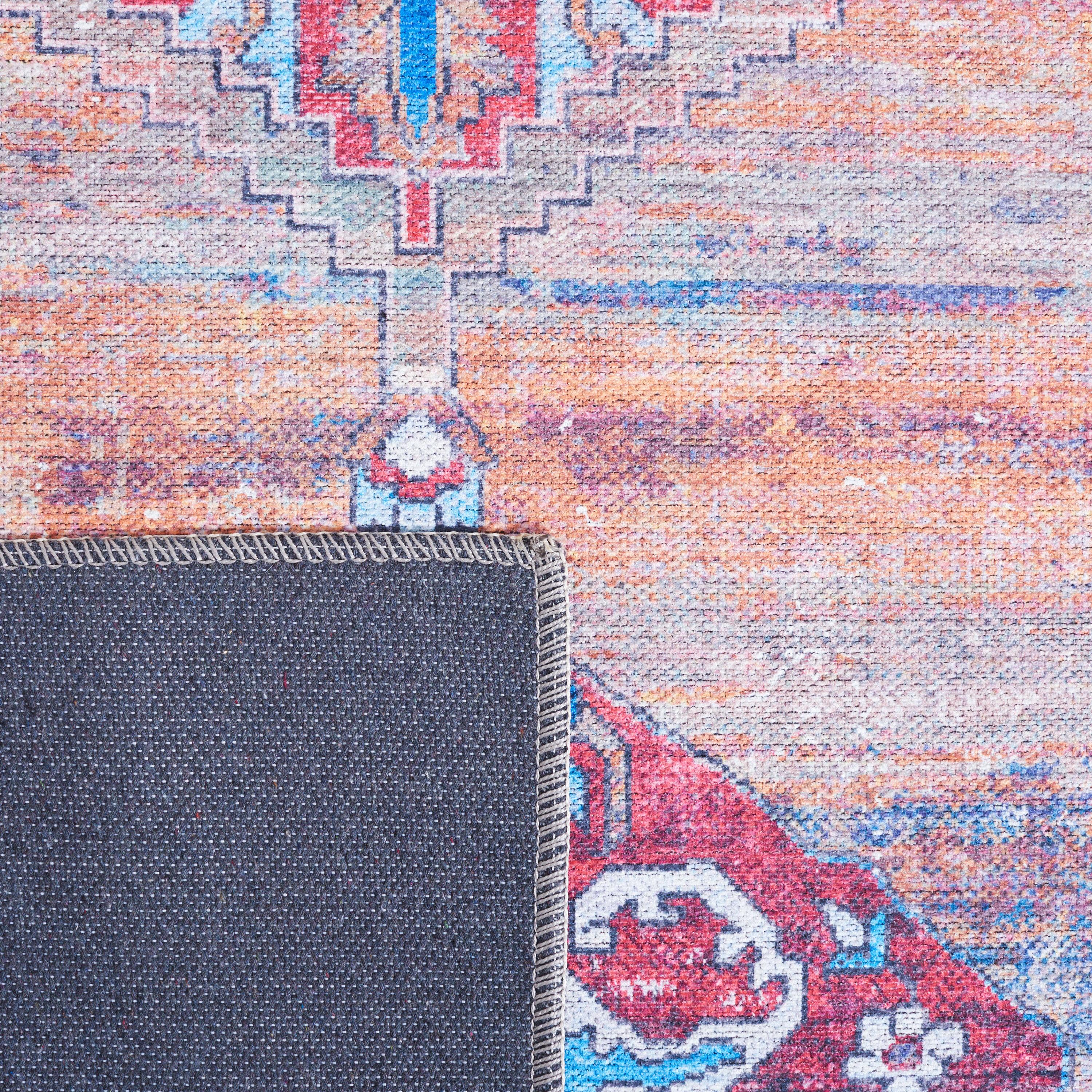 Serapi SEP376 Power Loomed Machine Washable Skid-Resistant Indoor Area Rug - Rust/Navy - 9'x12' - Safavieh