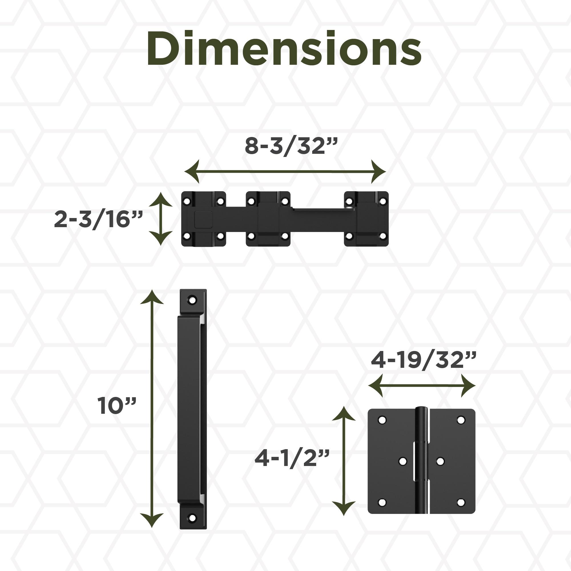 V1110 Modern Gate Kit (1 pull, 1 latch, 2 hinges) - Black