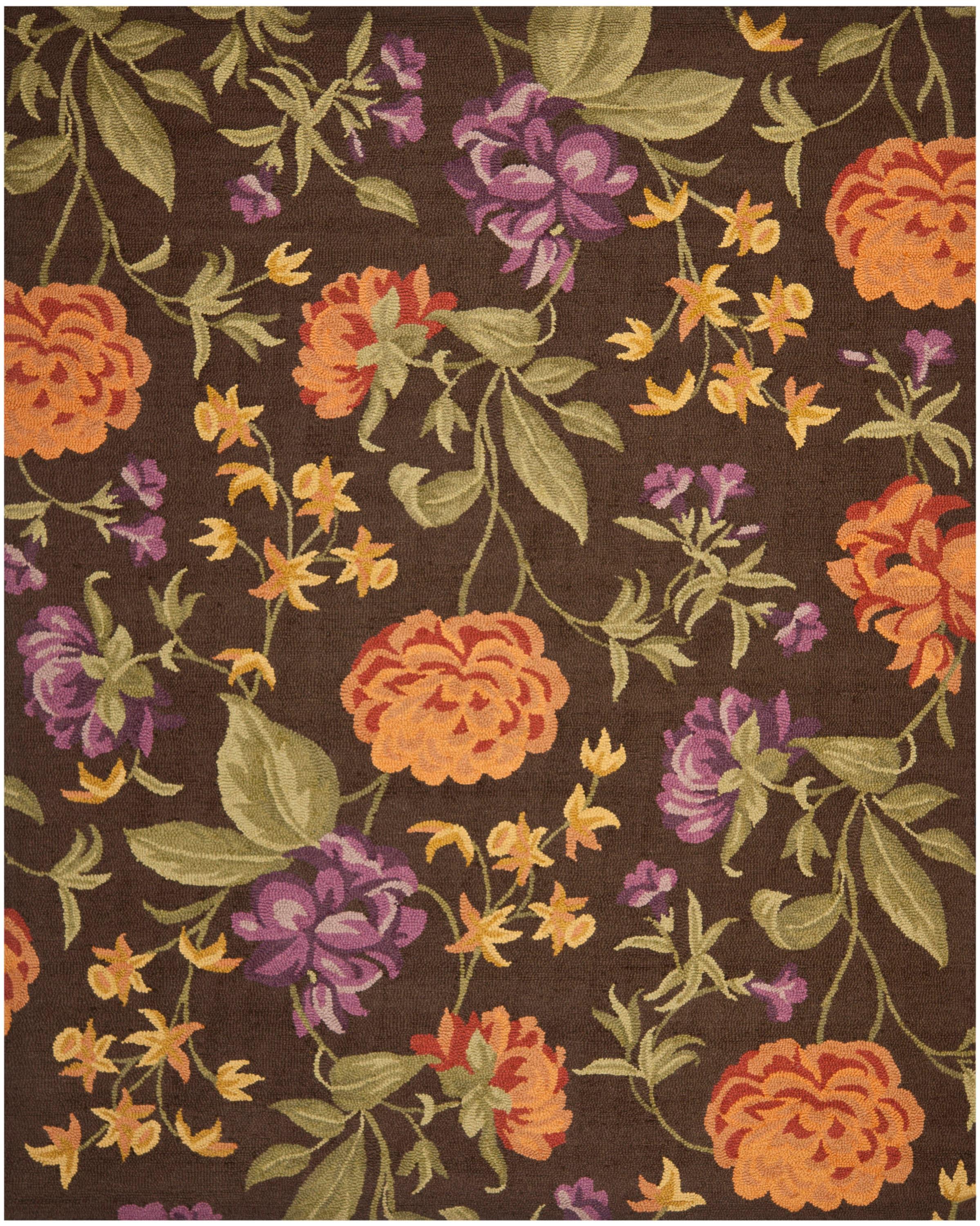Emrick Hand Hooked Wool Floral Rug