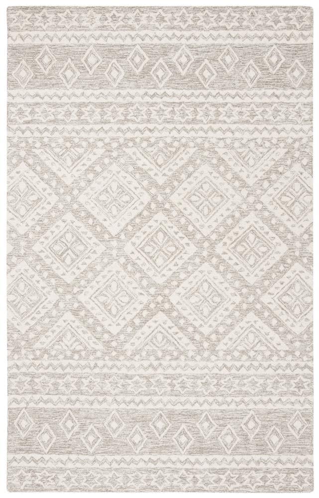Micro-Loop MLP501 Hand Tufted Indoor Area Rug - Dark Grey/Ivory - 5'x8' - Safavieh