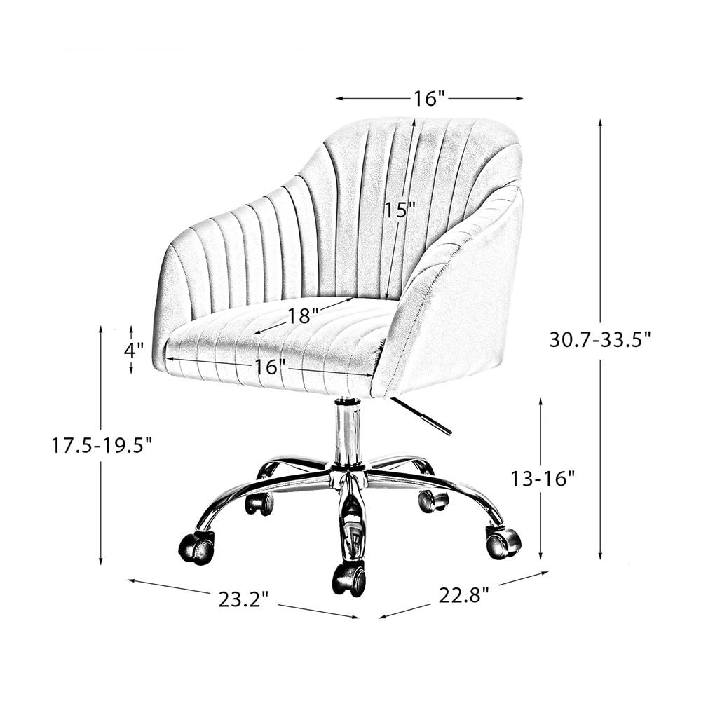 Black Velvet Swivel Office Chair with Gold Legs, Adjustable Height Rolling Desk Chair for Home Office Vanity