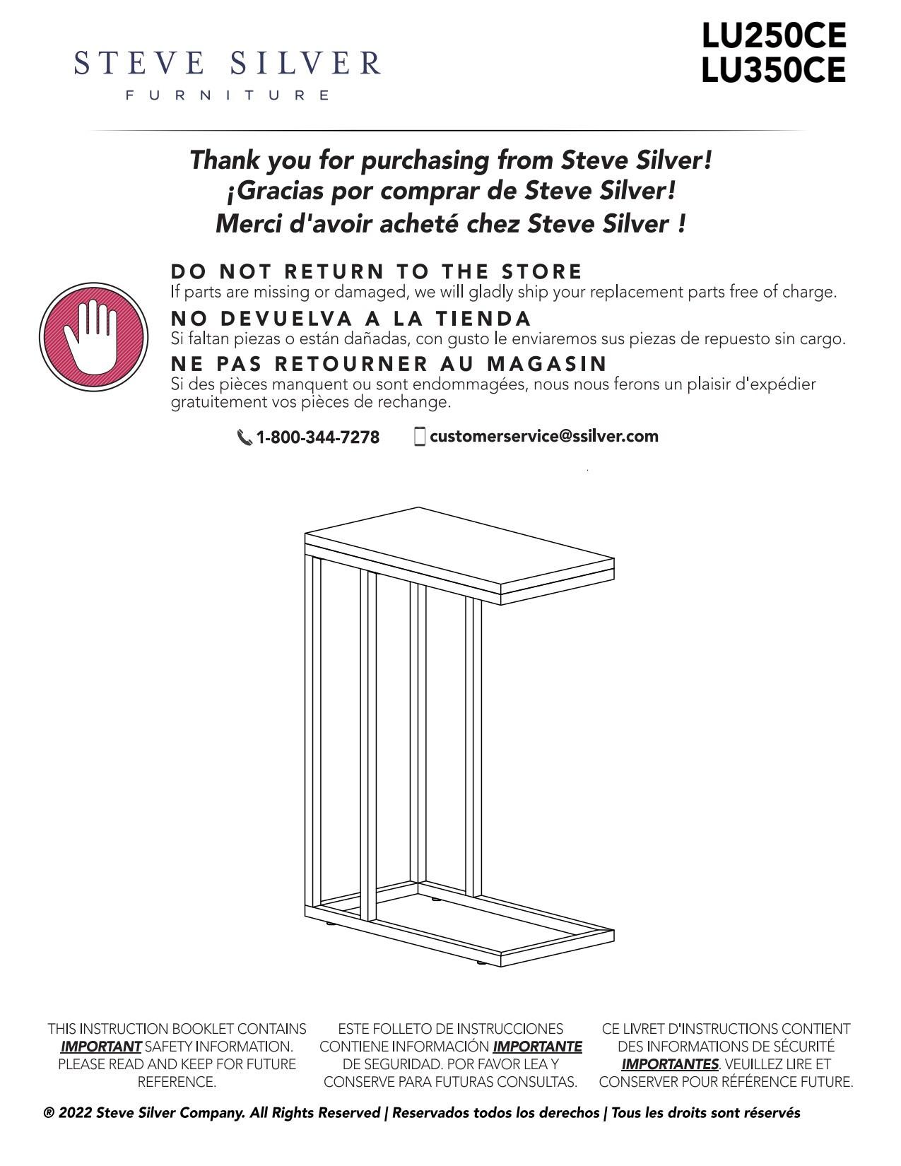 Lucia Chairside End Table Brown - Steve Silver: Chrome Frame, Wood Top, Space-Saving Design