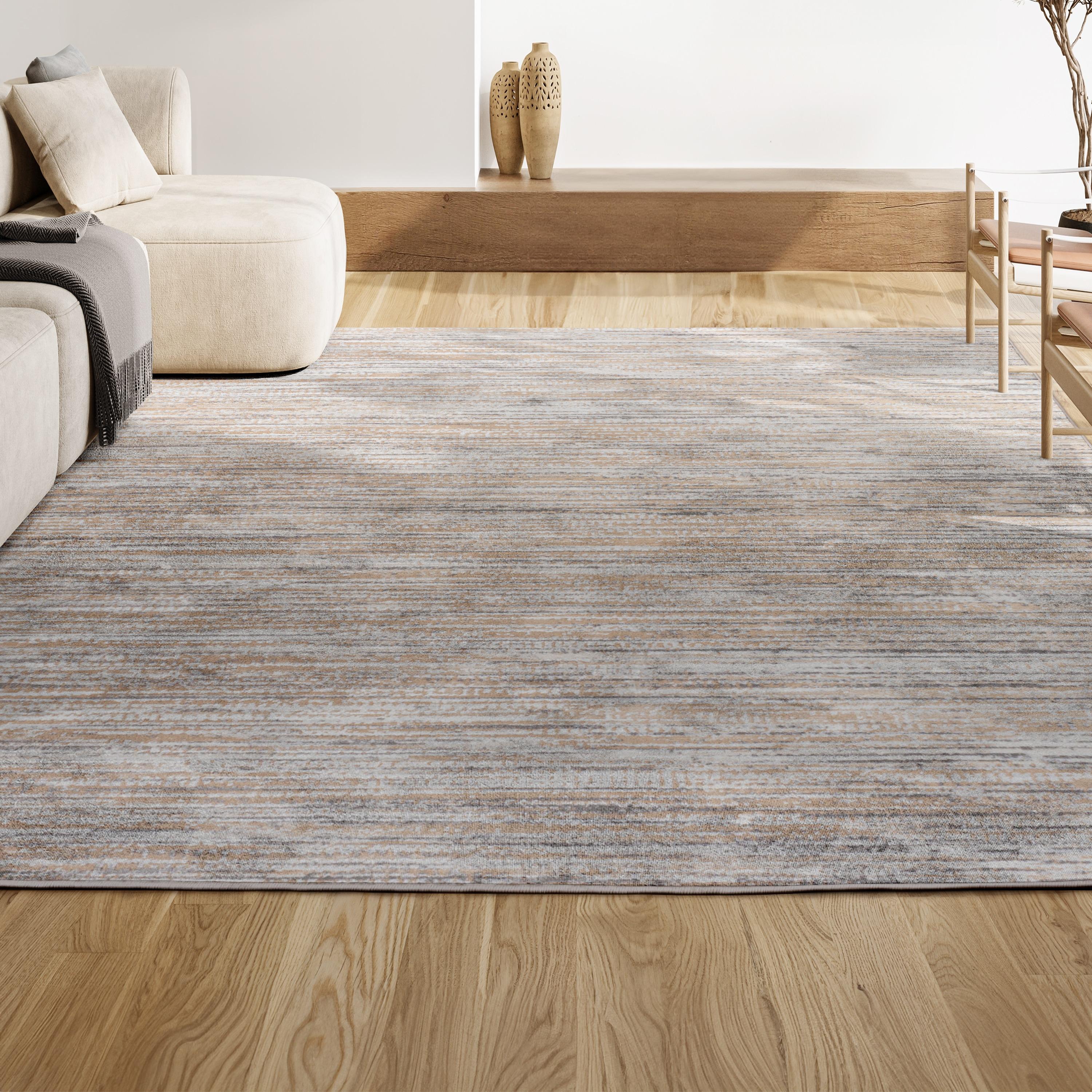 JONATHAN Y Loom Modern Strie'  Beige/Gray 3 ft. x 5 ft. Area Rug