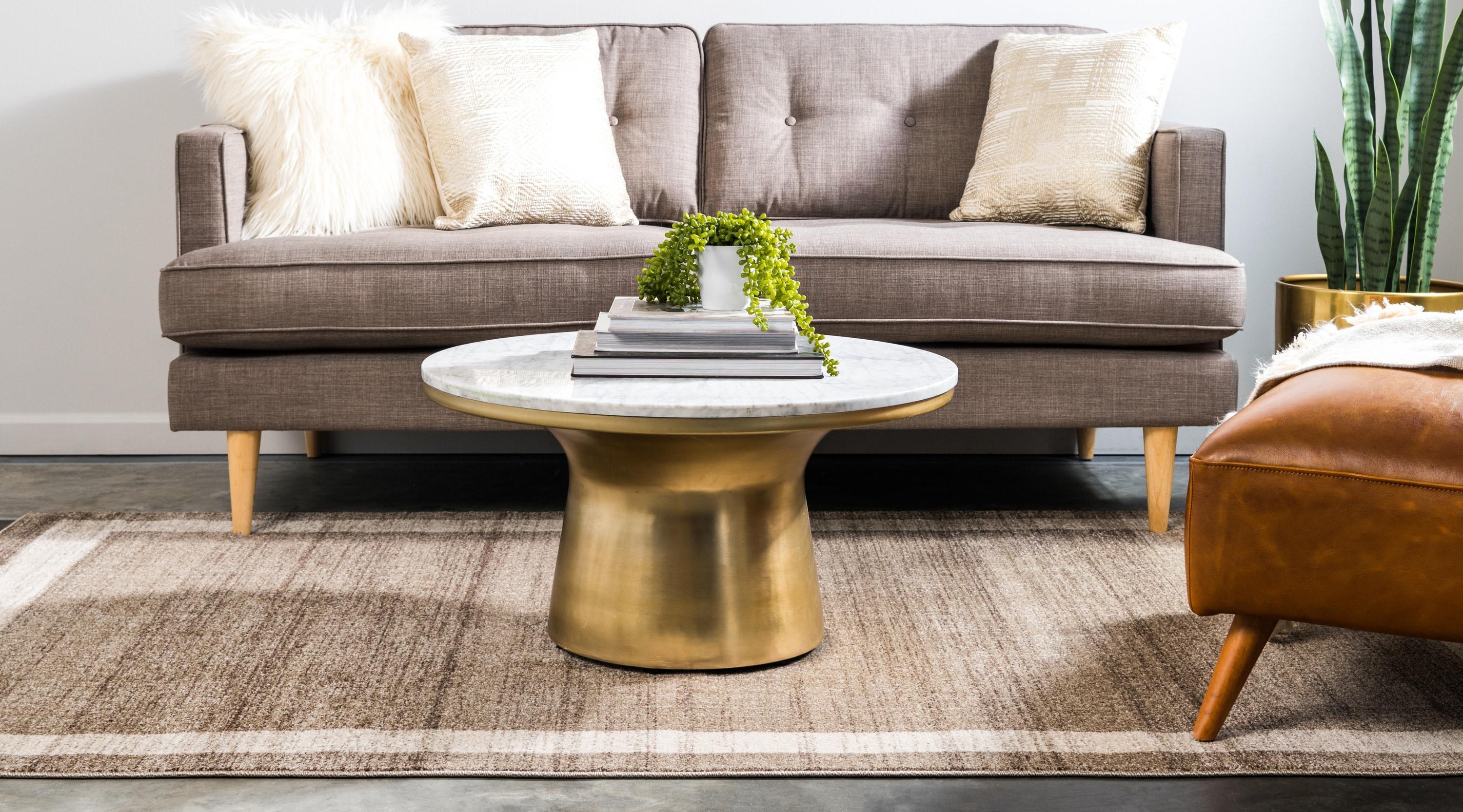 Unique Loom Del Mar Collection Area Rug - Maria (6' 1" x 9' Rectangle Light Brown/Ivory)