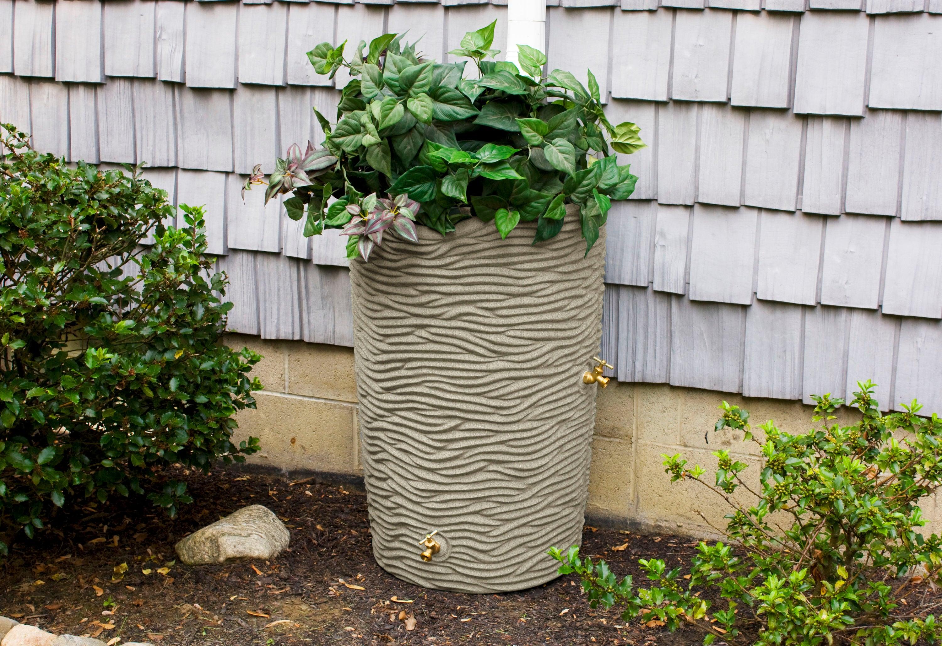 Good Ideas Impressions Palm 50-Gallon Rain Barrel - Sandstone