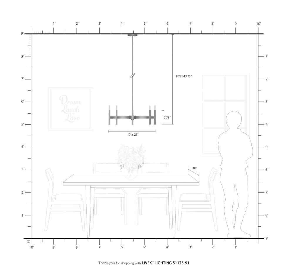 Livex Lighting Copenhagen 5 - Light Chandelier in  Brushed Nickel