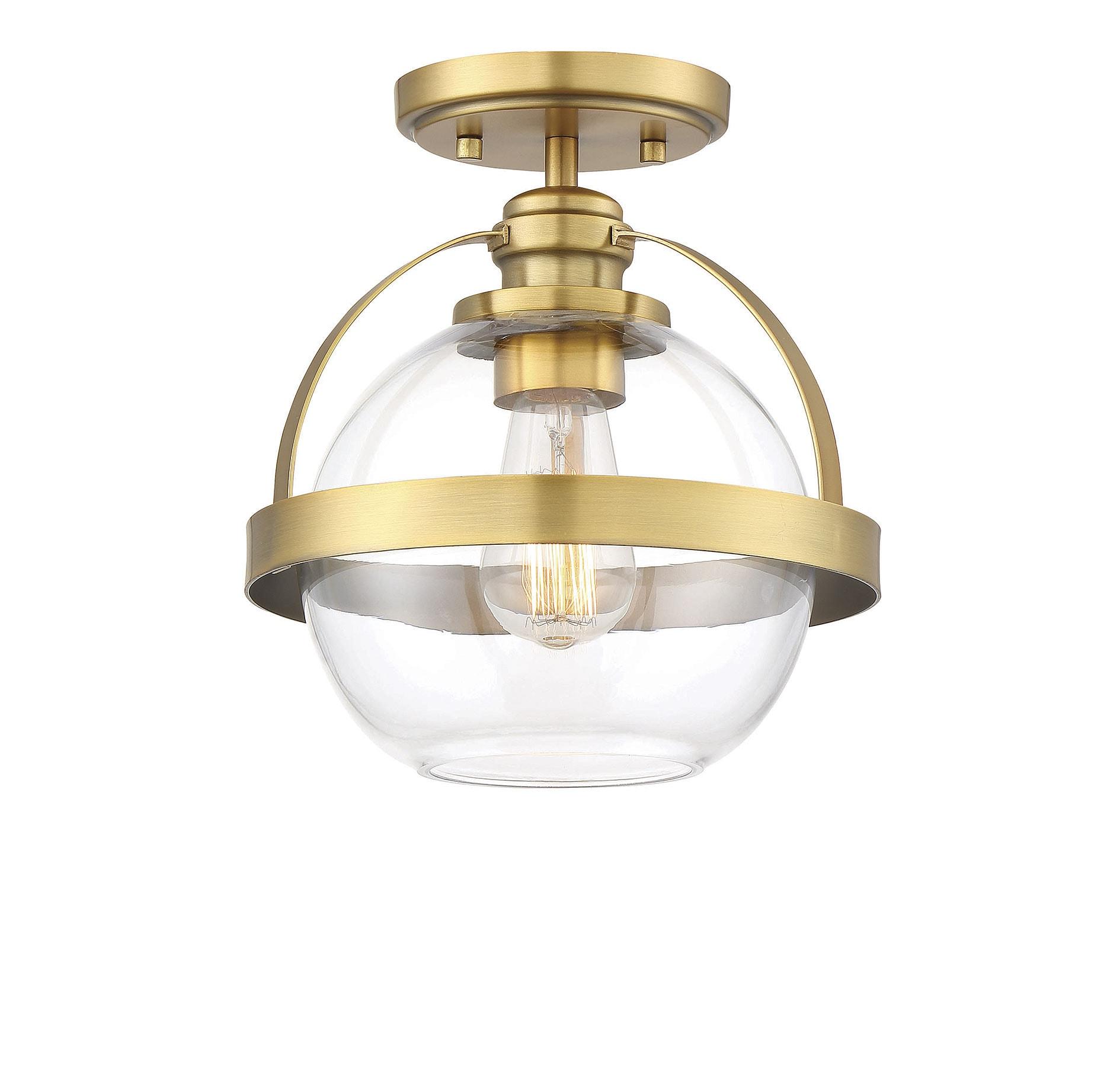 Savoy House Pendleton 1 - Light Semi-Flush Mount in  Warm Brass