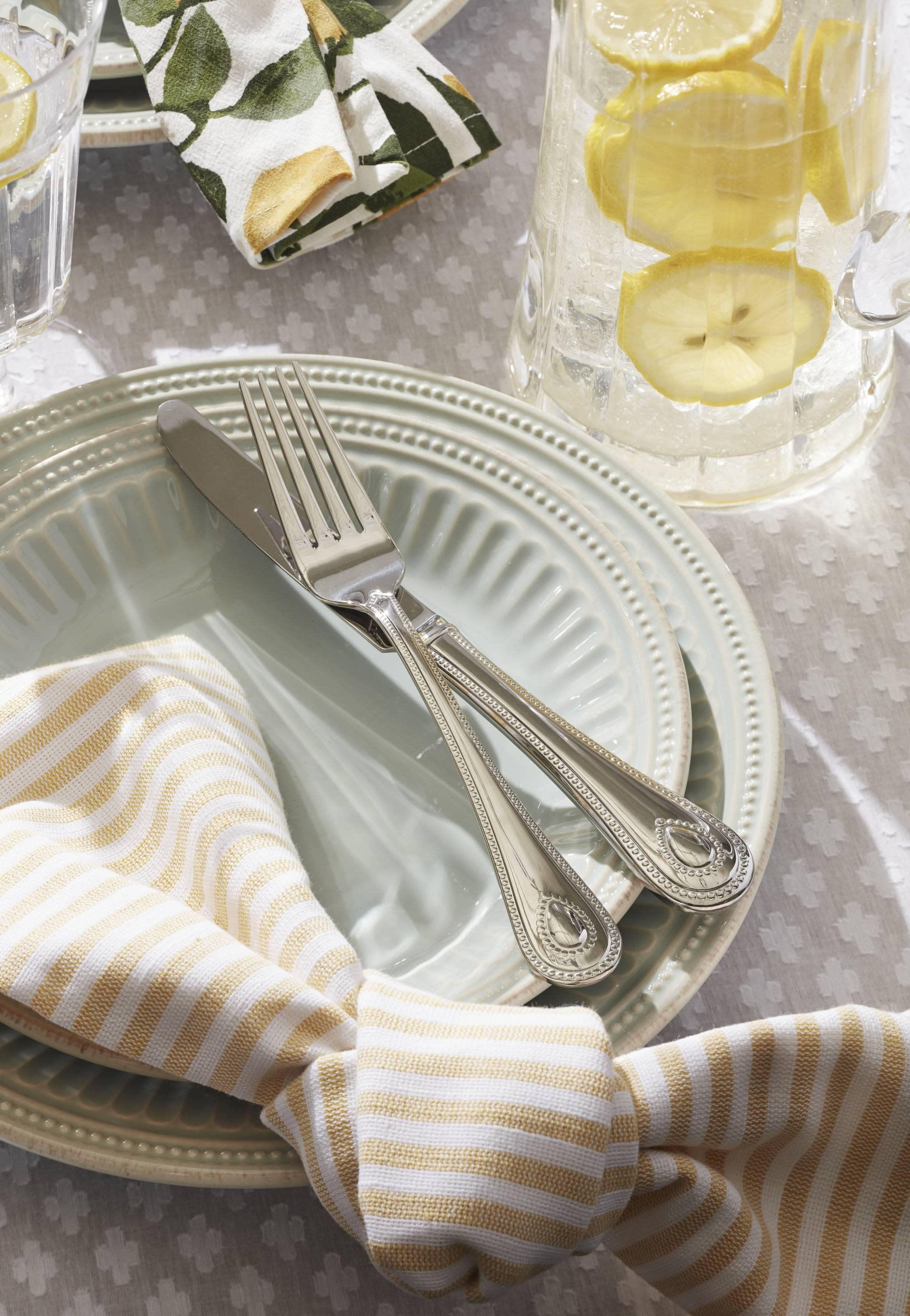 Lenox 65-Piece French Perle Flatware Set, Silver - 829739