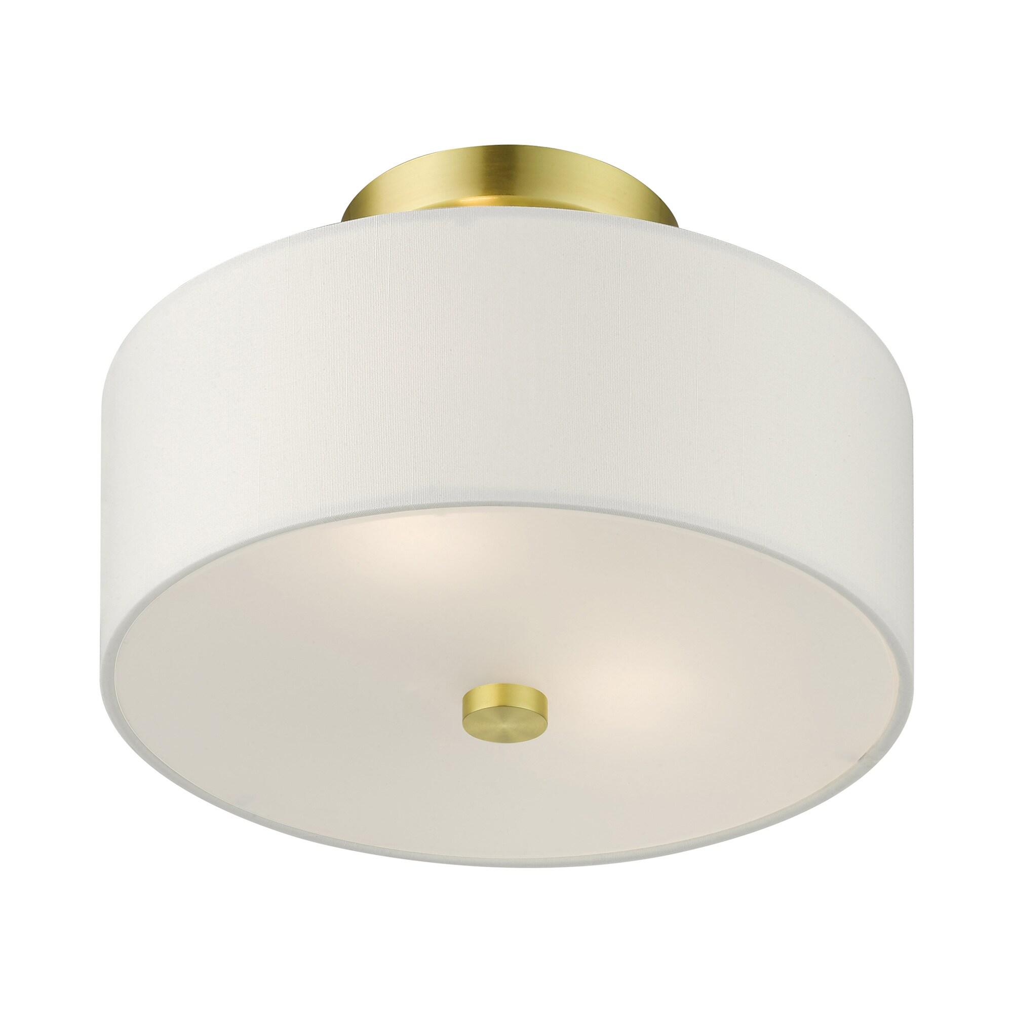 Livex Lighting Meridian 2 - Light Semi-Flush Mount in  Satin Brass
