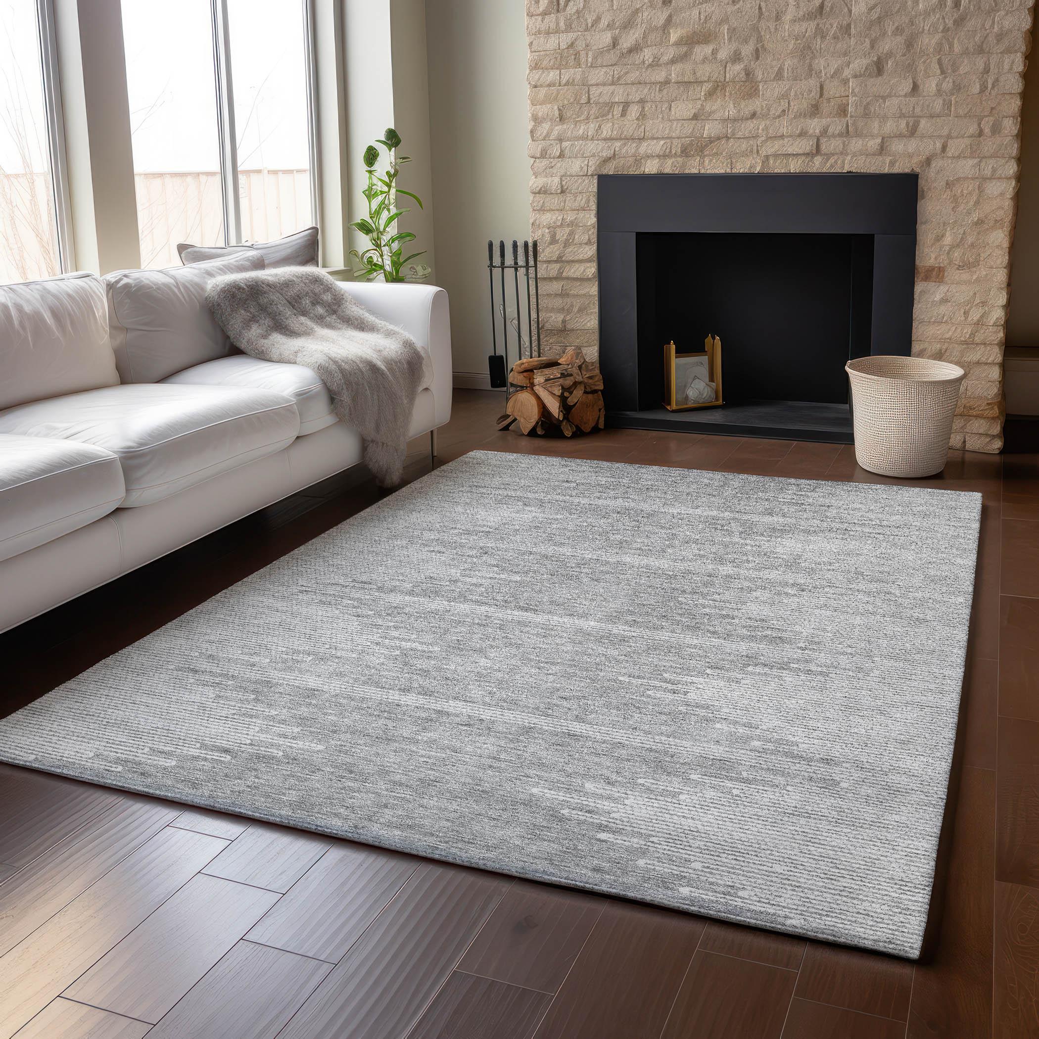 Addison Rugs Mayfield AMF647 Gray 2'6" x 3'10" Indoor Premium Machine Washable Rug, Silky Soft, Easy Clean, Non Shedding, Bedroom, Living Room, Dining Room, Kitchen, Patio Rug