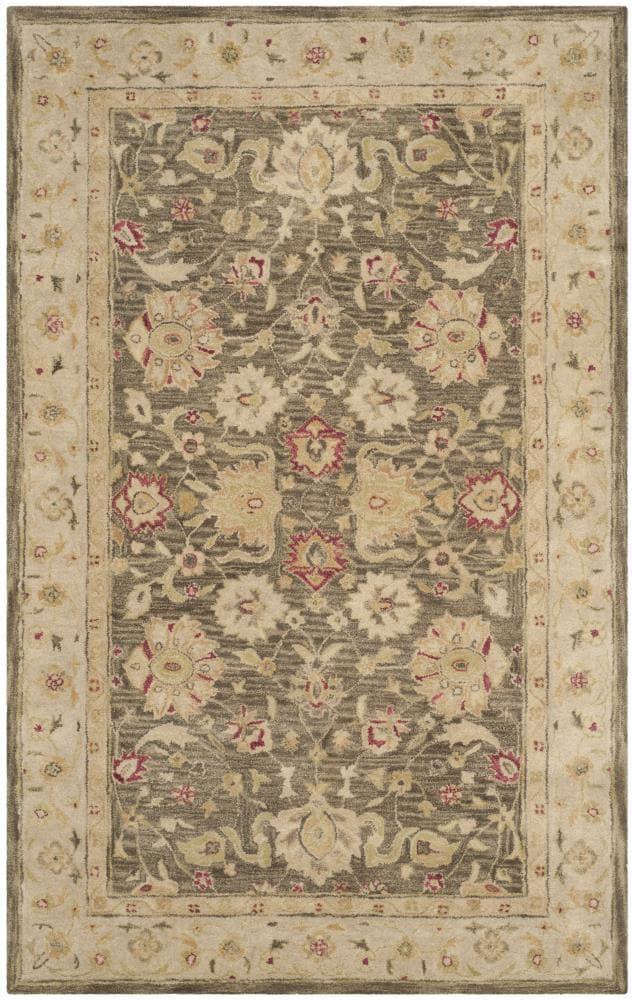 Antiquity AT853 Hand Tufted Area Rug - Olive Grey/Beige - 6'x9' - Safavieh.