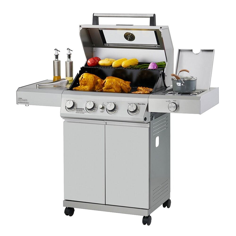 Monument Grills Mesa 400M 4-Burner Liquid Propane 52000 BTU Gas Grill with Side Burner and Cabinet