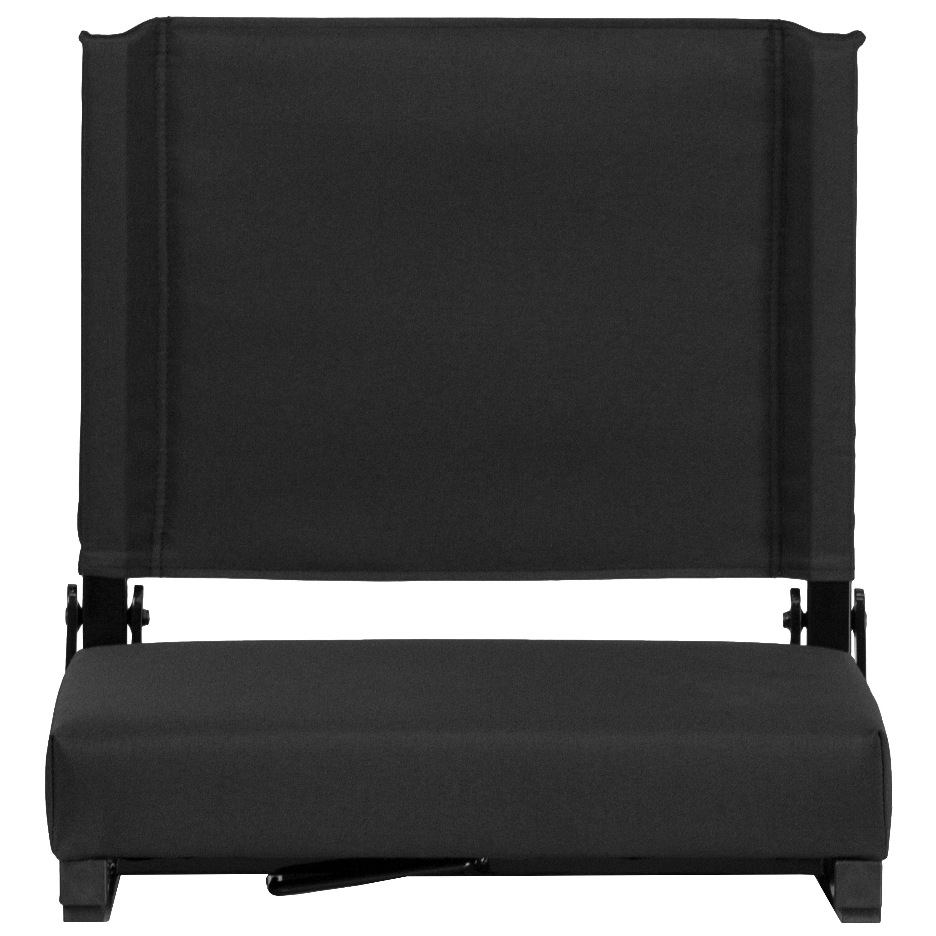 Flash Furniture Grandstand Portable Folding Padded Stadium Seat for Bleachers or Benches, Black