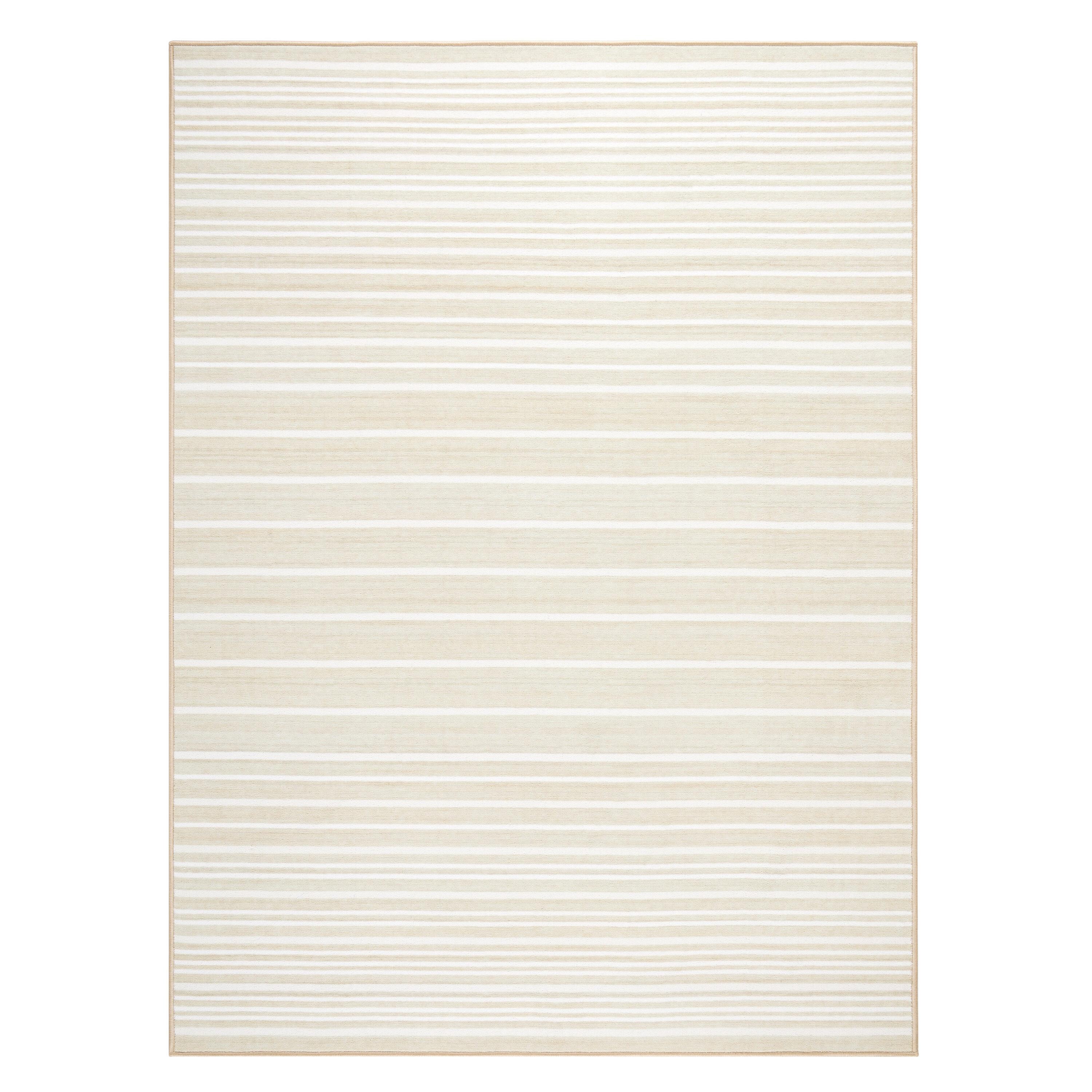 Town & Country Basic Layne Everwash Non-Slip Backing Area Rug Cream/Beige