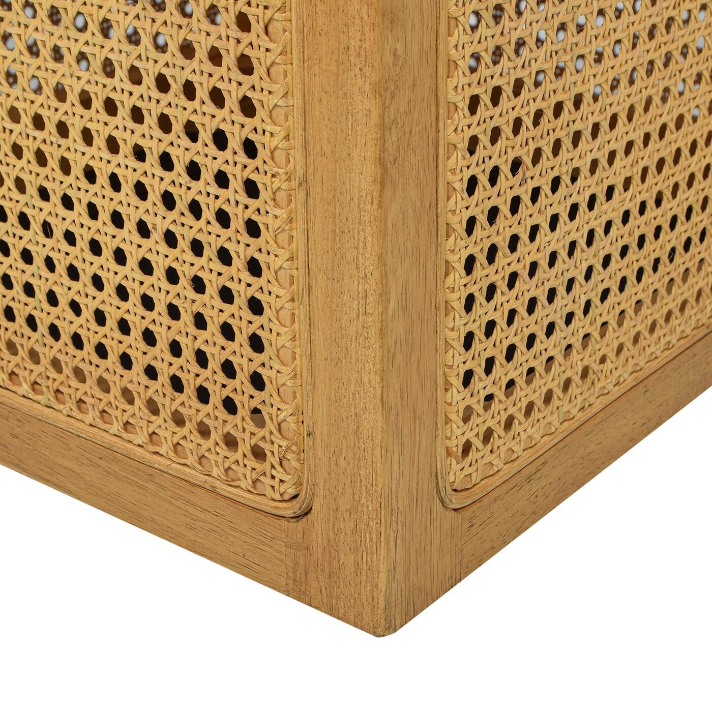 Jennifer Taylor Home Nina 18" Cane Webbing Cube Ottoman