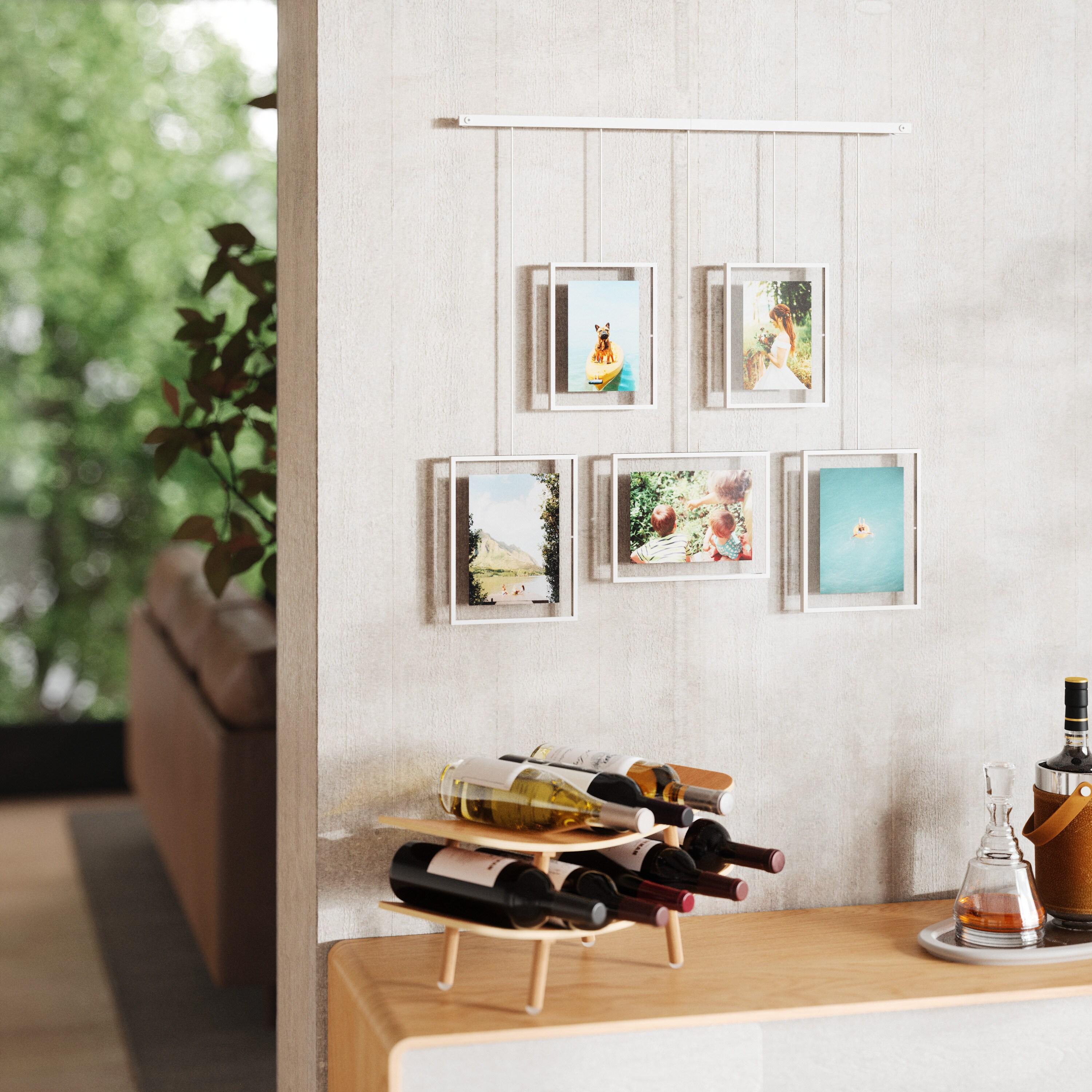 Umbra 27.38" x 26" Exhibit Gallery Multiple Images Display Frame White: Modern Wall-Mounted Steel, Holds 5 Photos