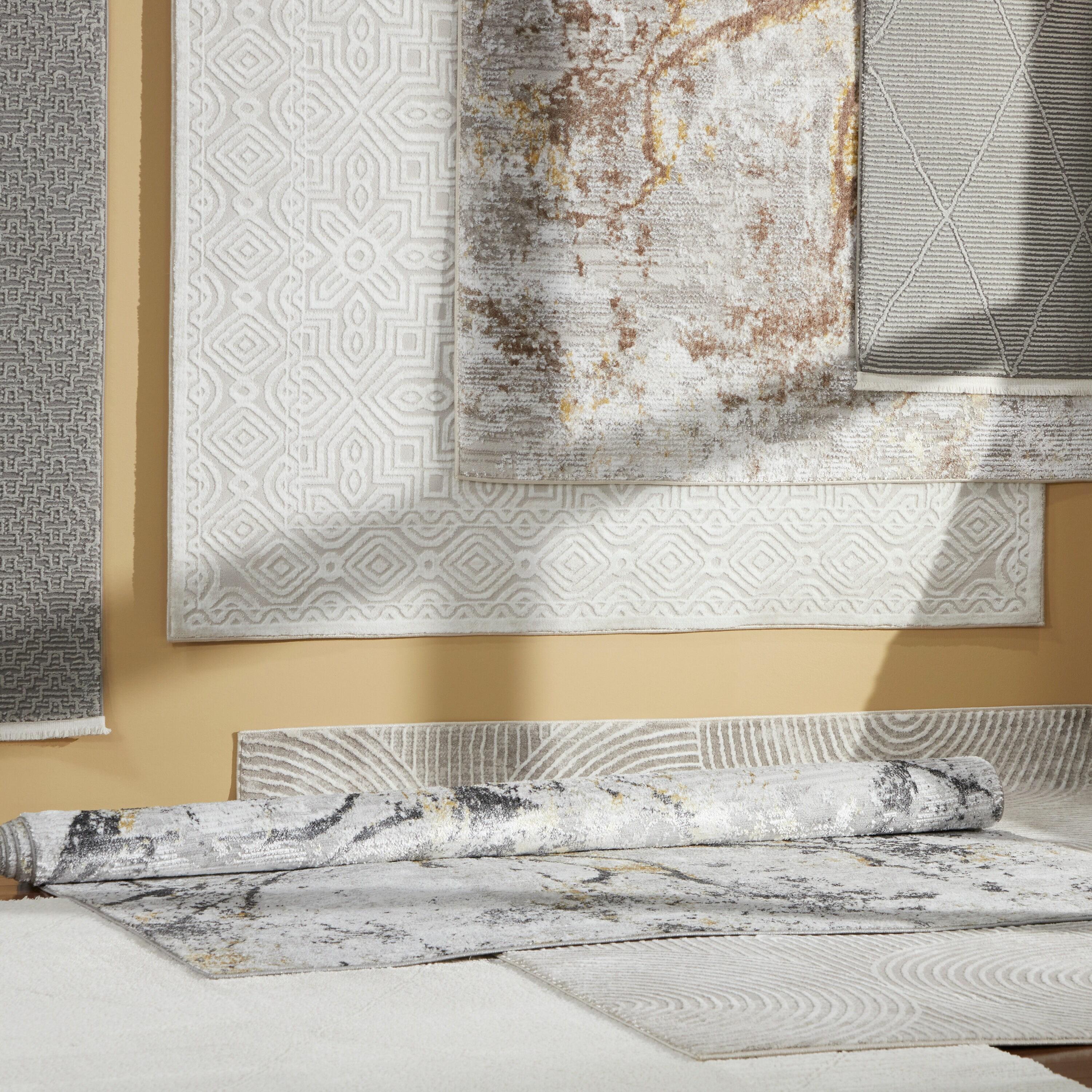 TOWN & COUNTRY Luxe Maya Soft Arches Neutral Indoor Area Rug with High-Low Texture, Ivory/Greige