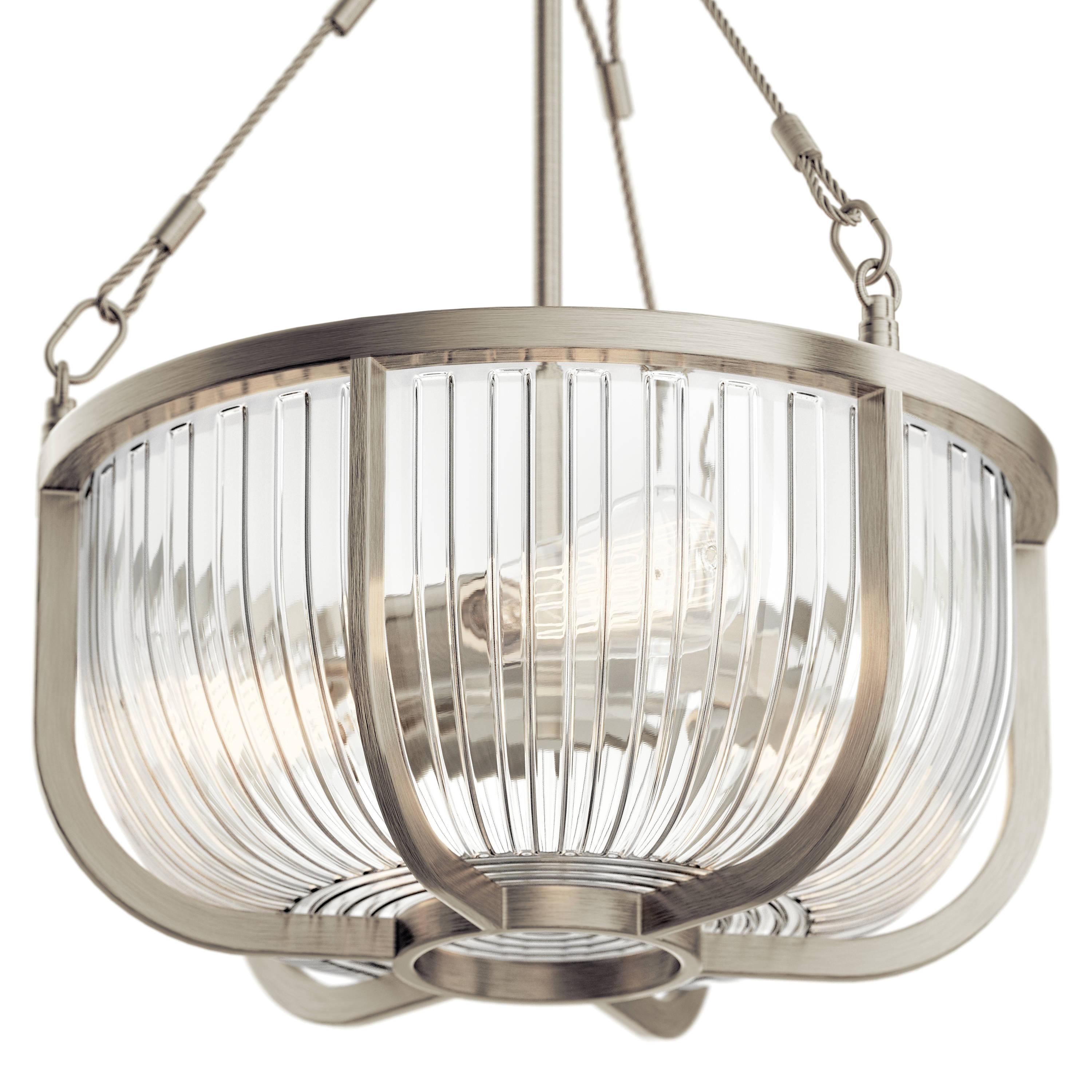 Kichler Roux 16" Wide Brushed Nickel 3-Light Bowl Pendant