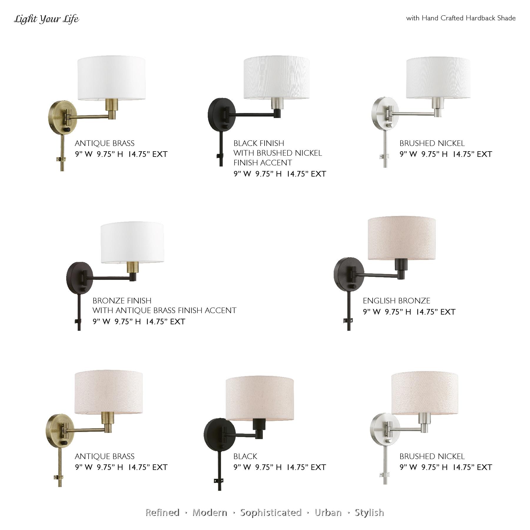 Livex Lighting 1 - Light Wall Light in  Black/Brushed Nickel