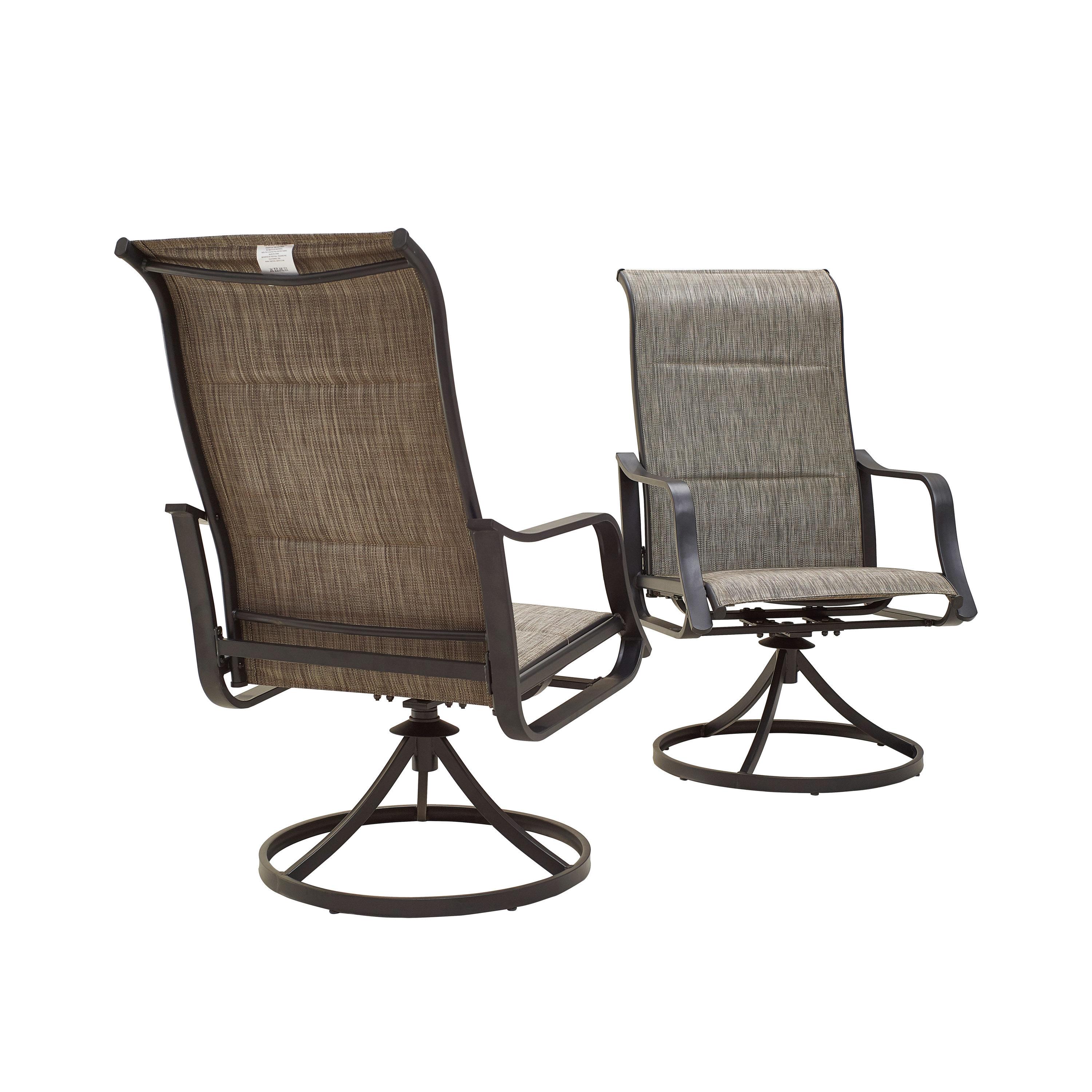 Techmilly Outdoor Dining Chairs , Patio Swivel Chairs Set of 2, Support 400lbs , Dark Grey