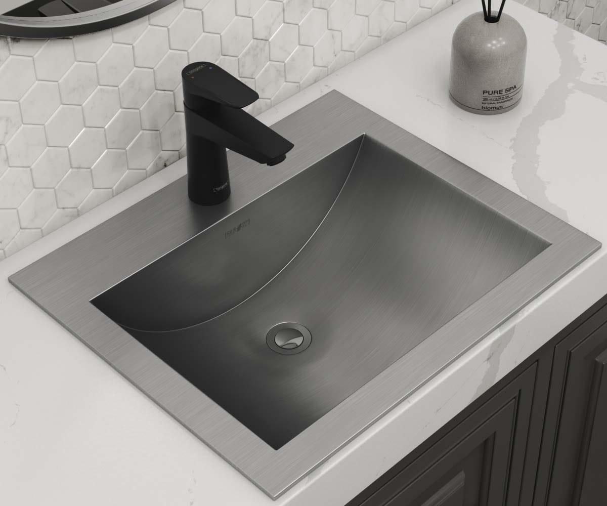 Ruvati 21 x 17 inch Drop-in Topmount Bathroom Sink Stainless Steel