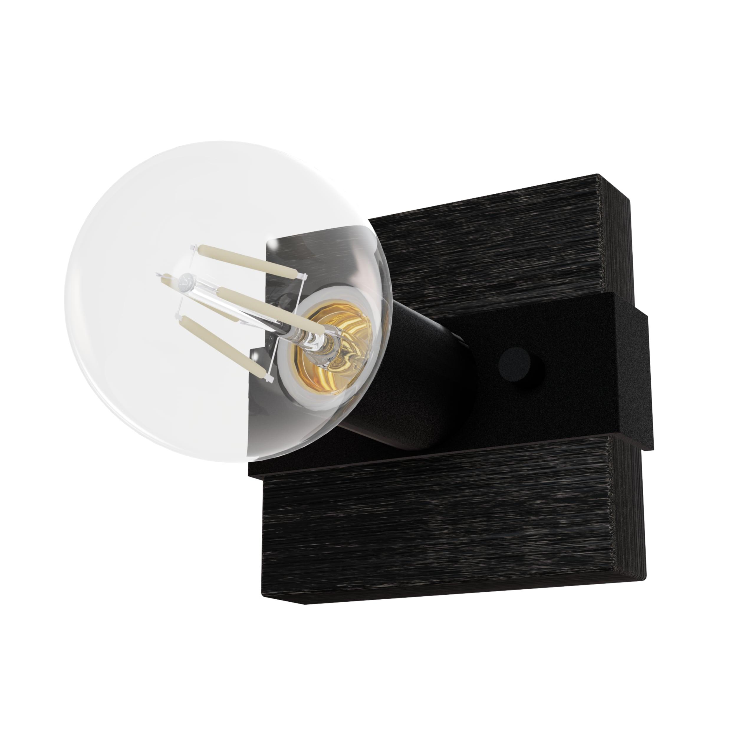Hunter Fan Donelson Natural Black Iron and Dark Ash Sconce Wall Light Fixture: ETL Listed, Dimmable, Metal Body