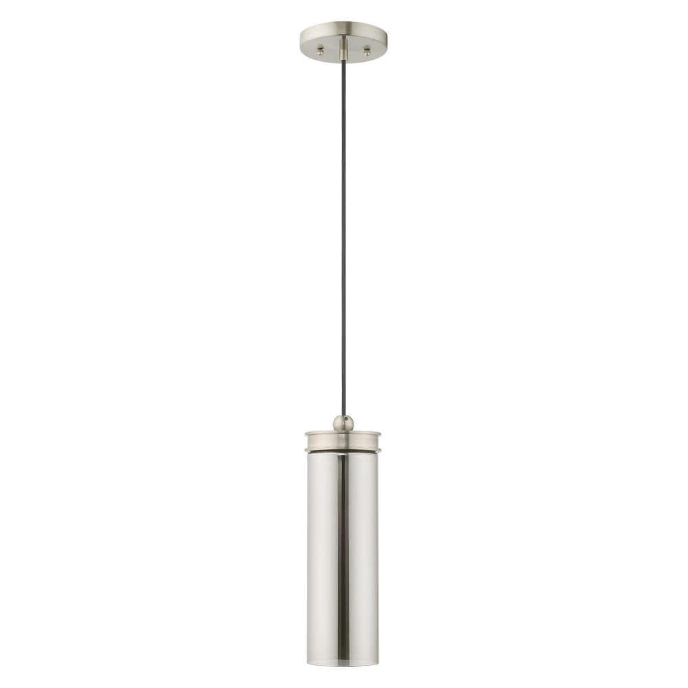 Livex Lighting Art Glass 1 - Light Pendant in  Brushed Nickel