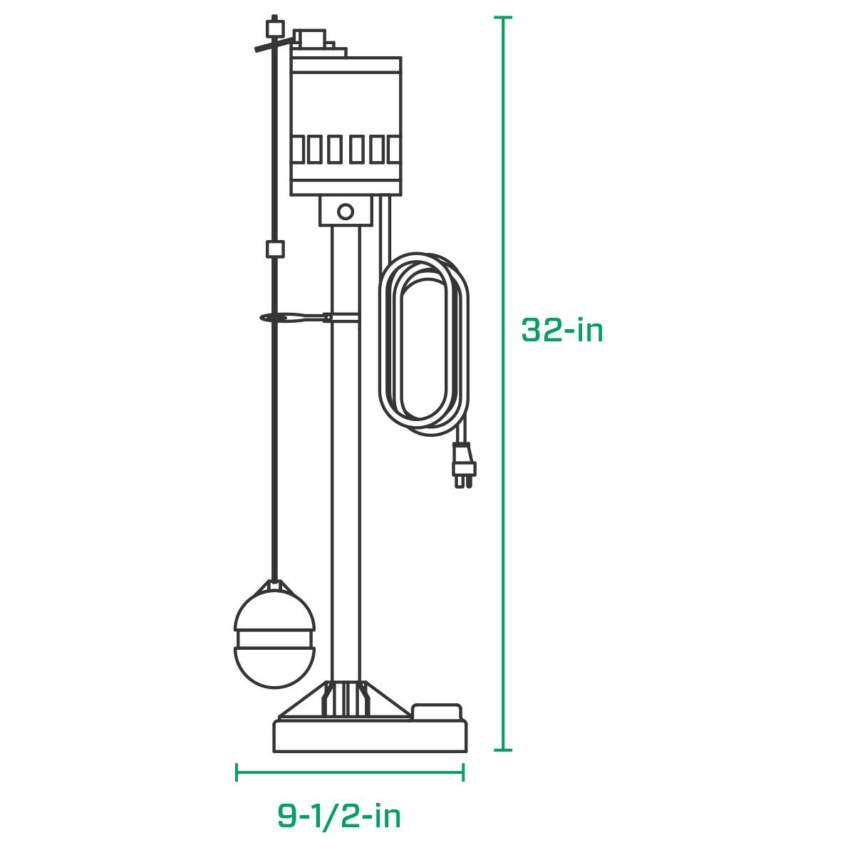 Zoeller 4009949 0.5 HP 3900 GPH Cast Iron Vertical Float Switch AC Bottom Suction Pedestal Sump Pump