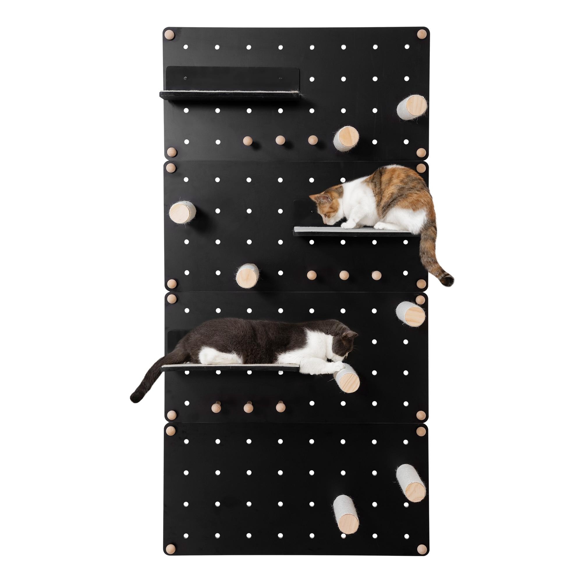 COZIWOW DIY Wall-Mounted Cat Climber Set Cat Wall Steps Climbing Frame Scratching Posts and Platforms