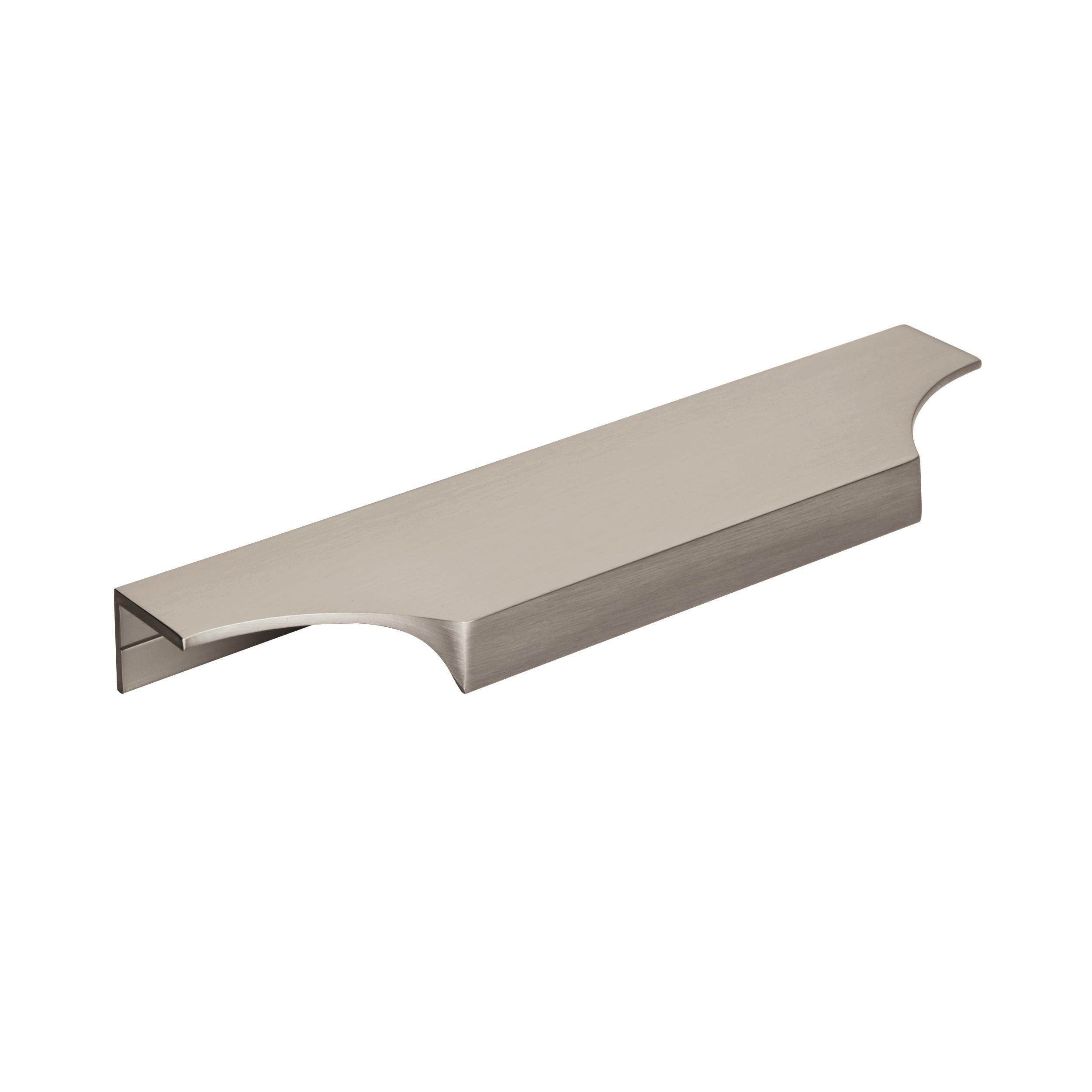 Brushed Nickel Modern Cabinet Edge Pull with Mounting Hardware