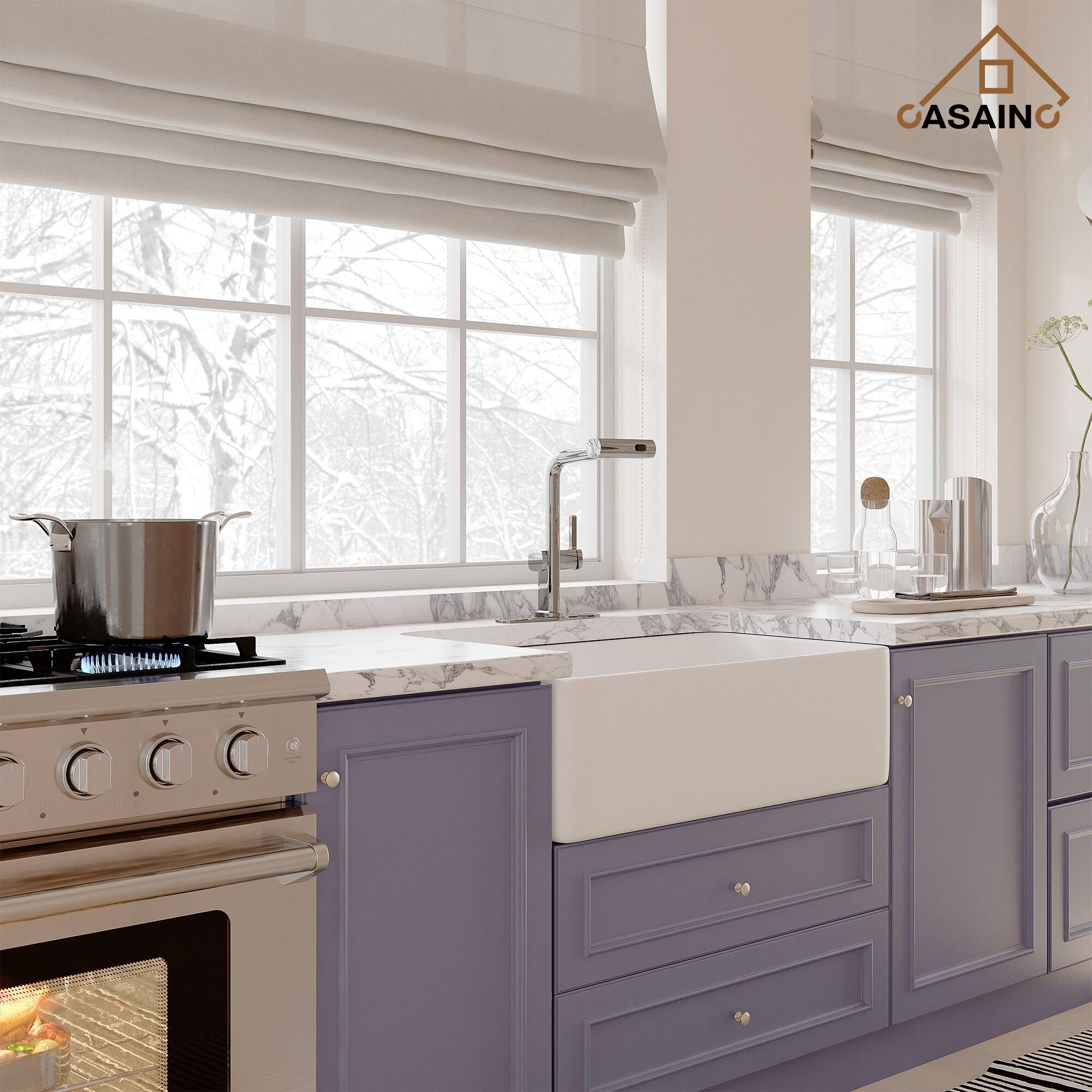 CASAINC 1.8 GPM Single-Handle Spring Pull-Down Kitchen Faucet Single Hole Faucet