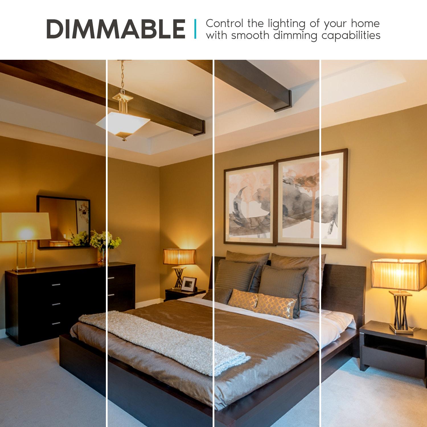 Luxrite A19 LED Dimmable Light Bulb 11W=75W Equivalent 2700K Warm White, 1100 Lumens E26, 6-Pack