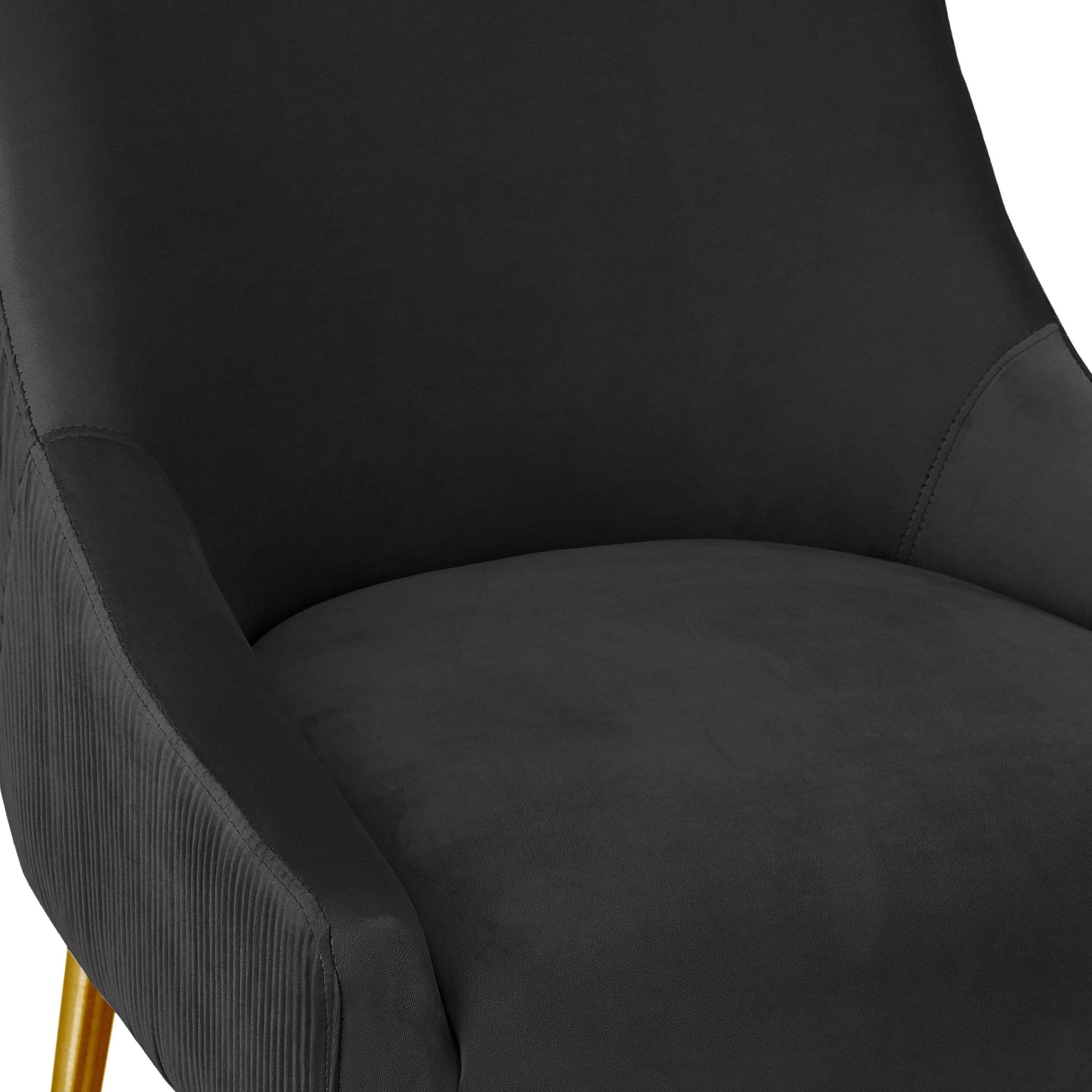 TOV Furniture Beatrix 25.6" Transitional Velvet Counter Stool in Pleated Black