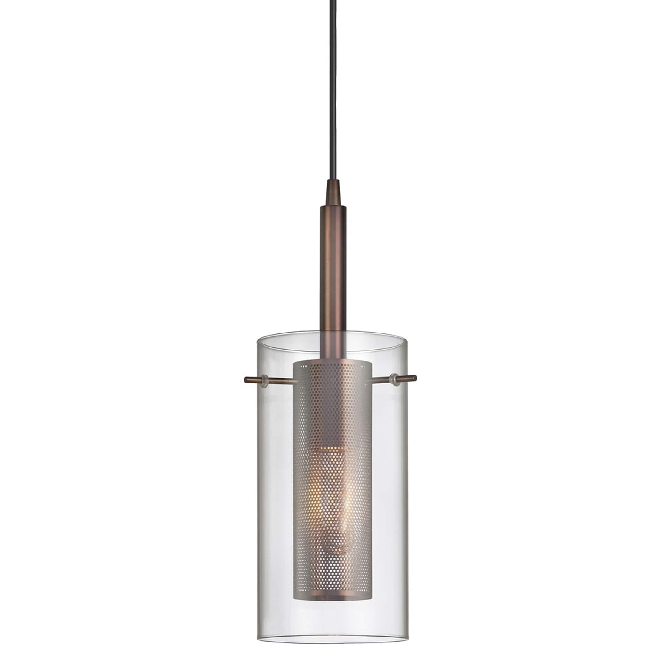Dainolite 1 Light Metal and Glass Pendant - Oil Brushed Bronze