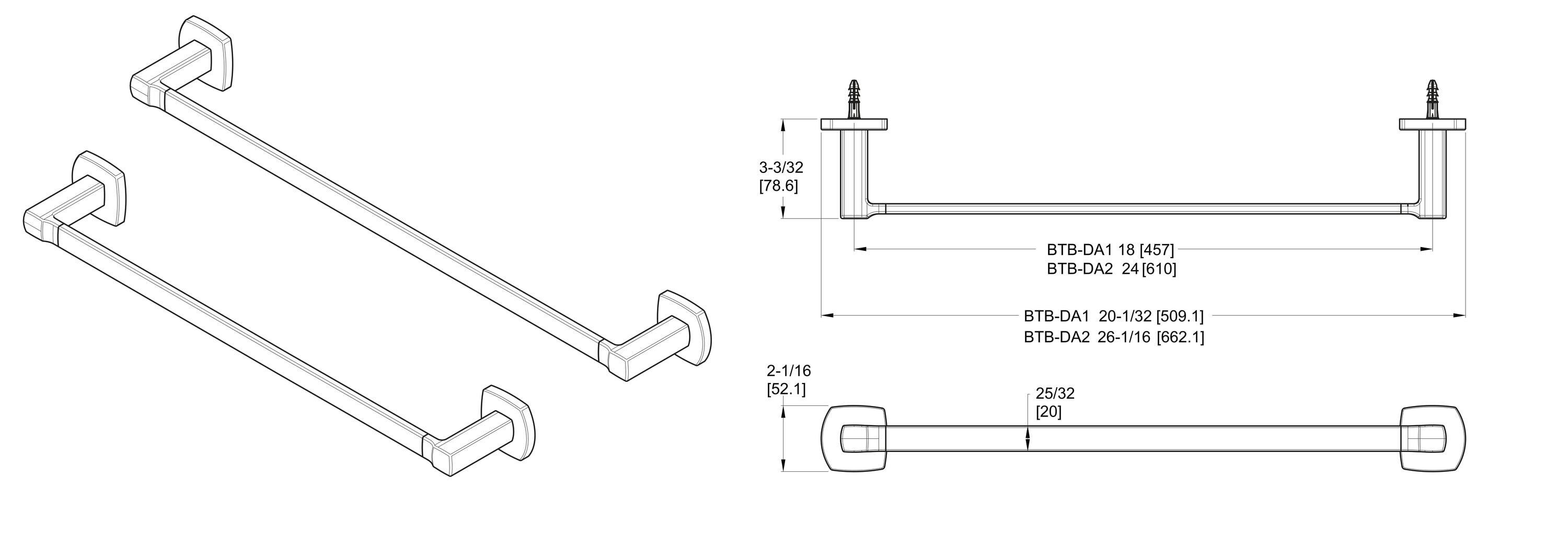Deckard 24" Mounting Towel Bar