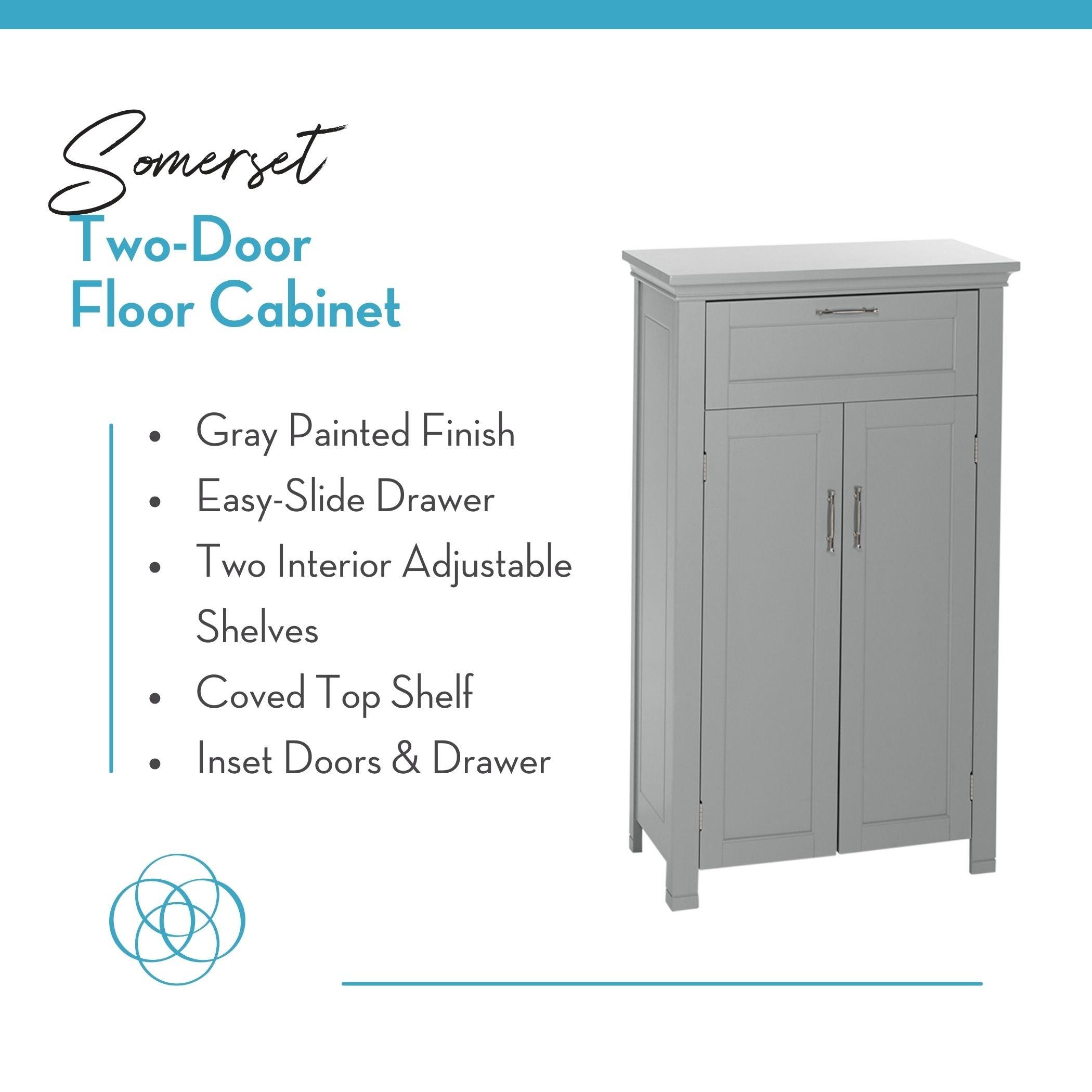 RiverRidge Somerset Two-Door Bathroom and Laundry Storage Cabinet with Drawer and Adjustable Shelf