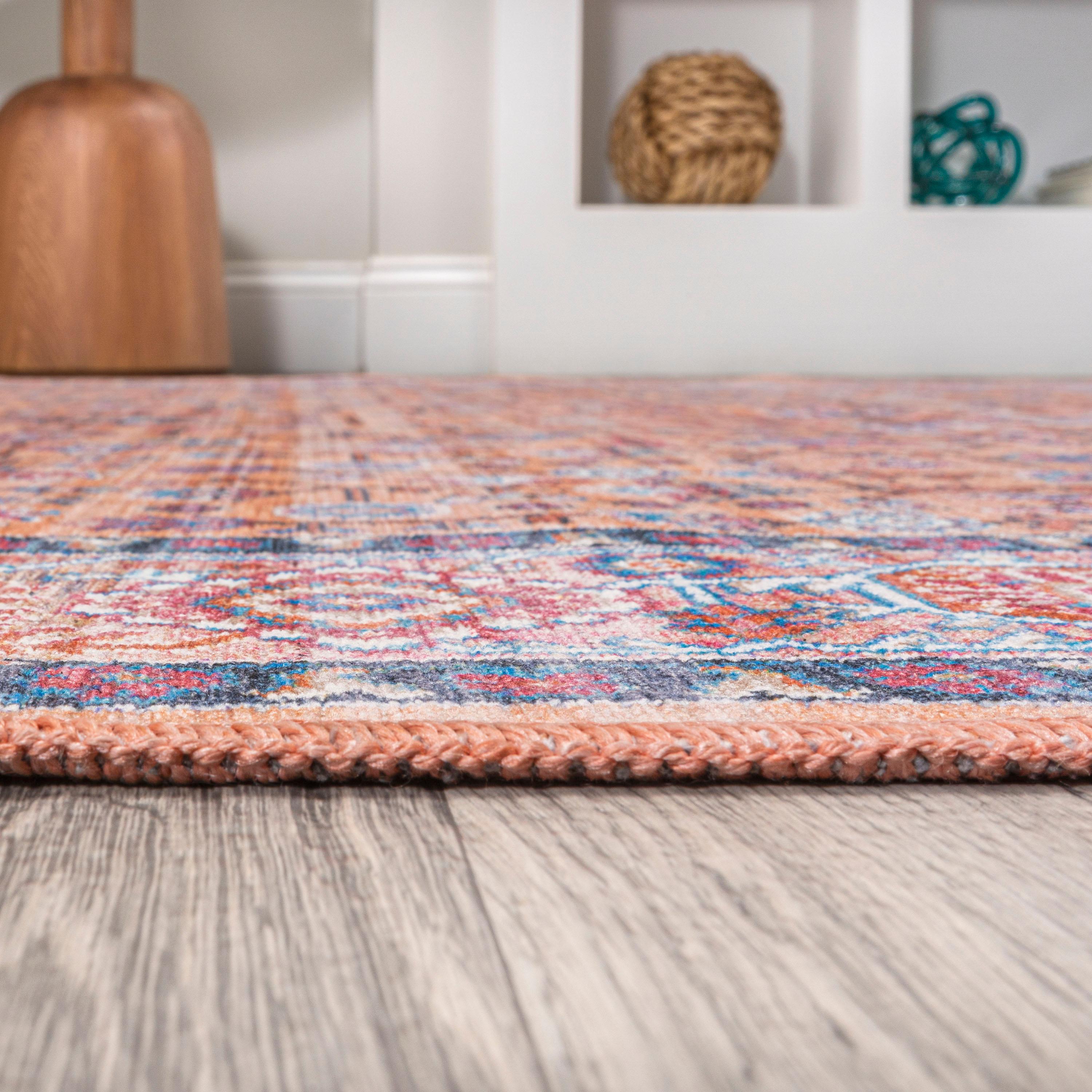 3' x 5' Kemer All-Over Persian Machine Washable Indoor/Outdoor Area Rug, Multi - JONATHAN Y