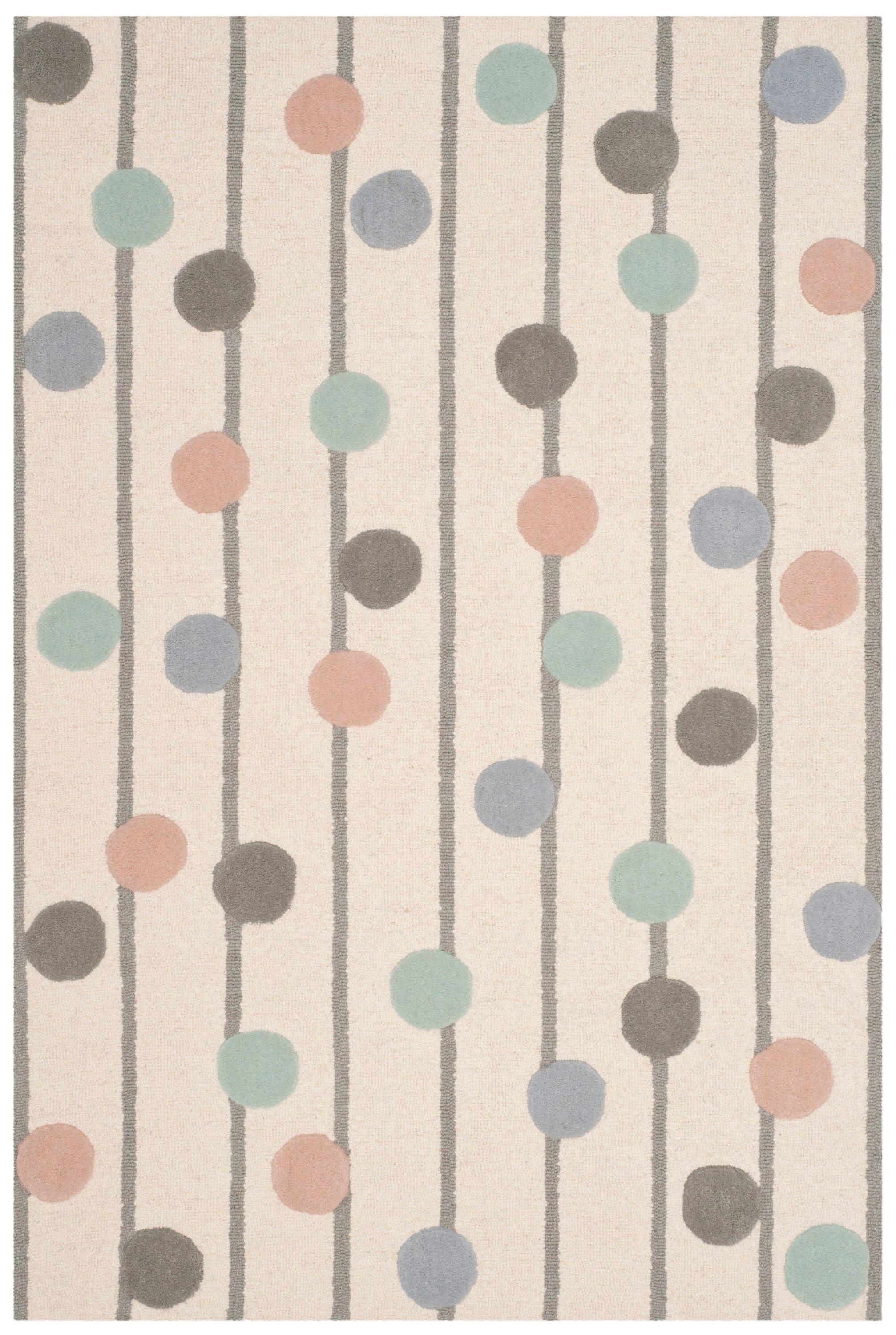 Safavieh Kids Confetti SFK909 Hand Tufted Indoor Accent Rug - Ivory/Multi - 4'x6' - Safavieh